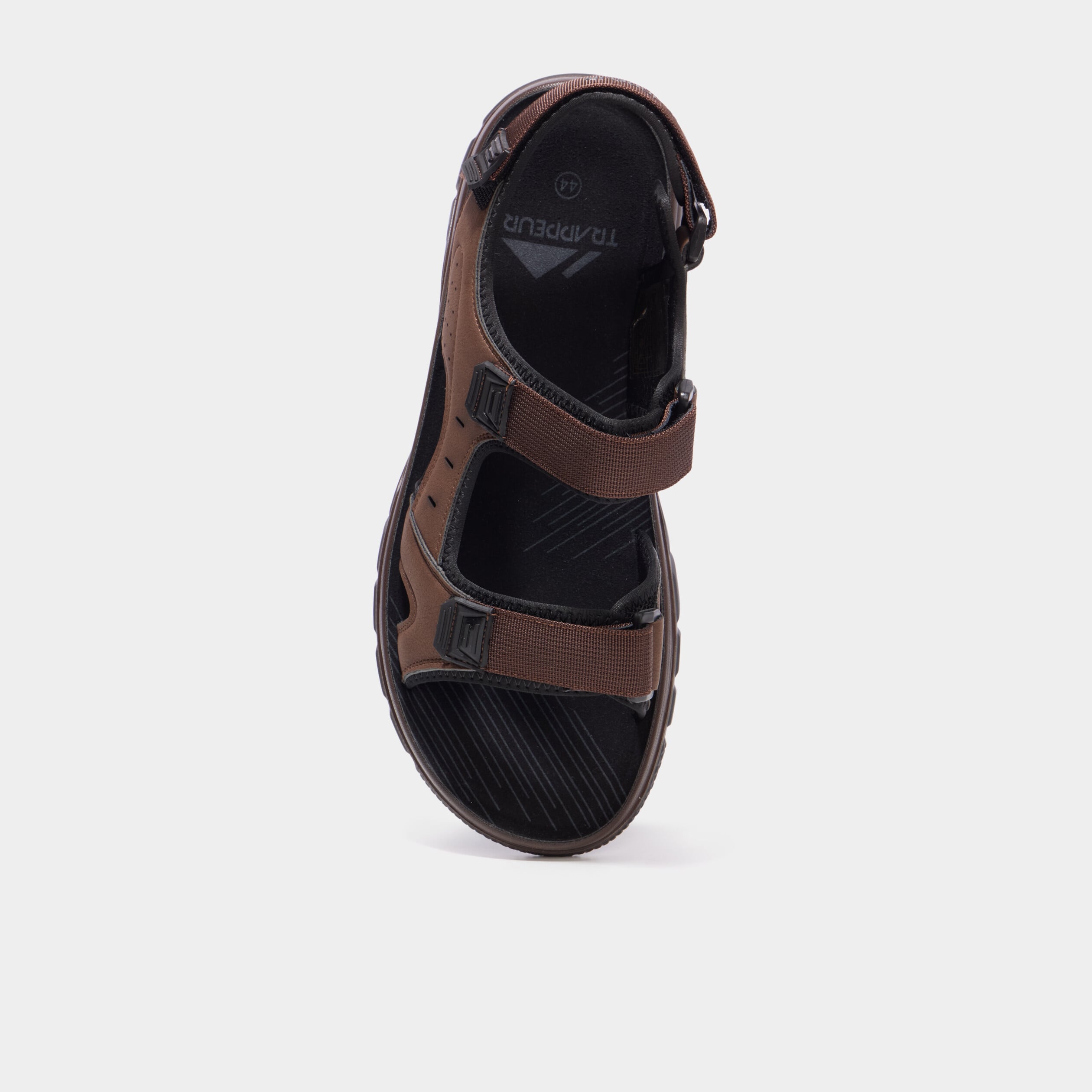 Sandales &agrave; scratchs marron homme
