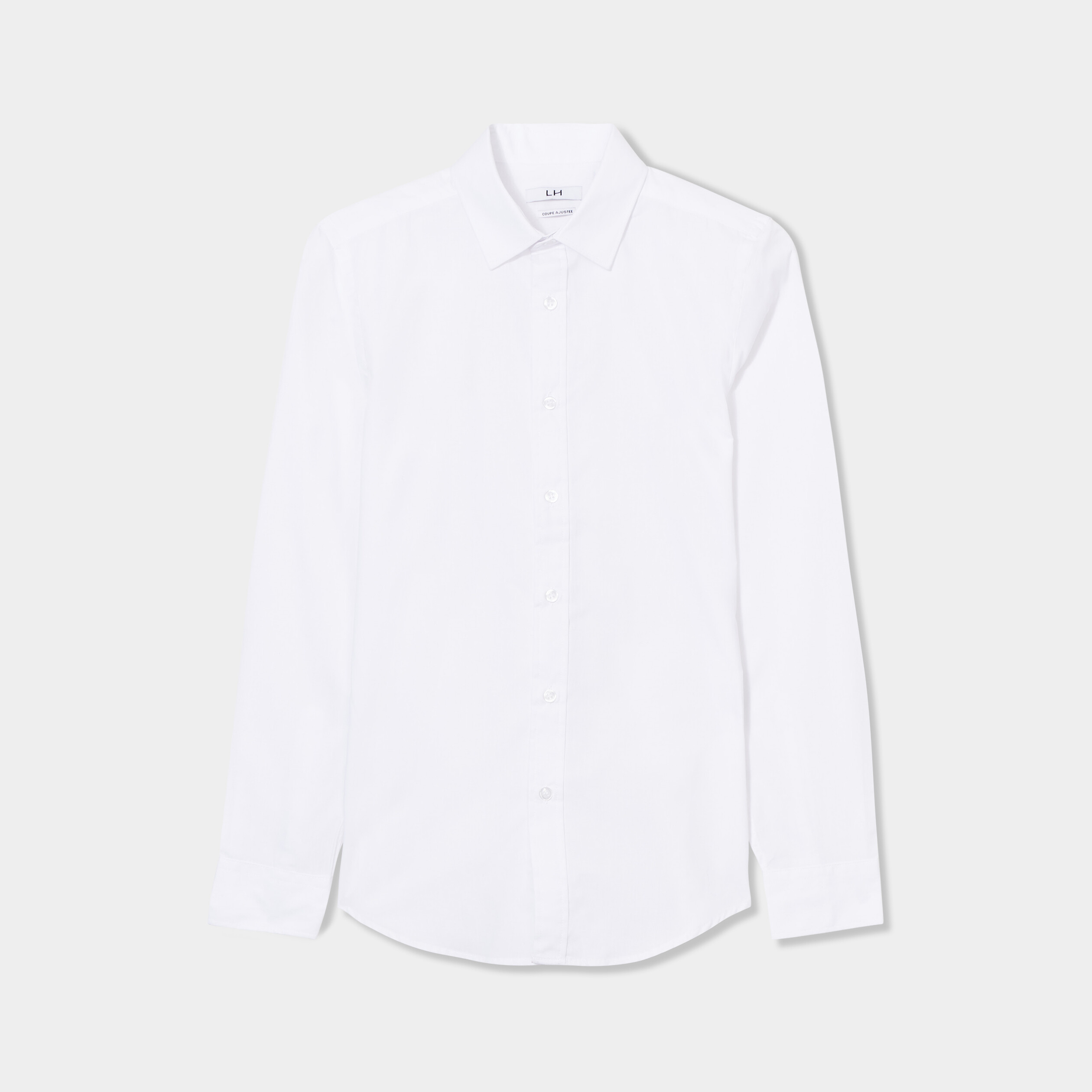 chemise coupe ajustee manches longues blanc homme Chemise coupe ajustée manches longues blanc homme