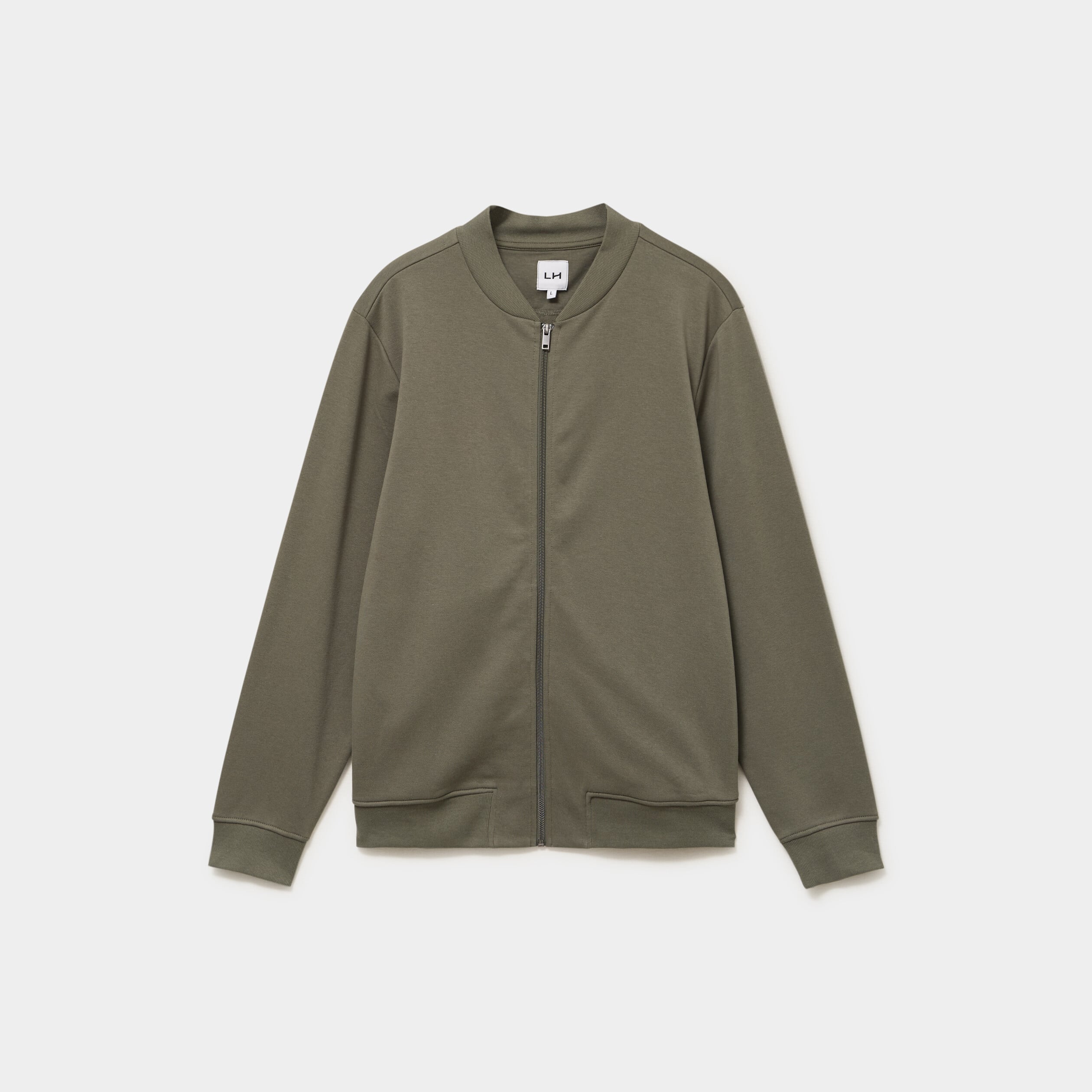 Gilet molletonn&eacute; zipp&eacute; col teddy vert kaki homme