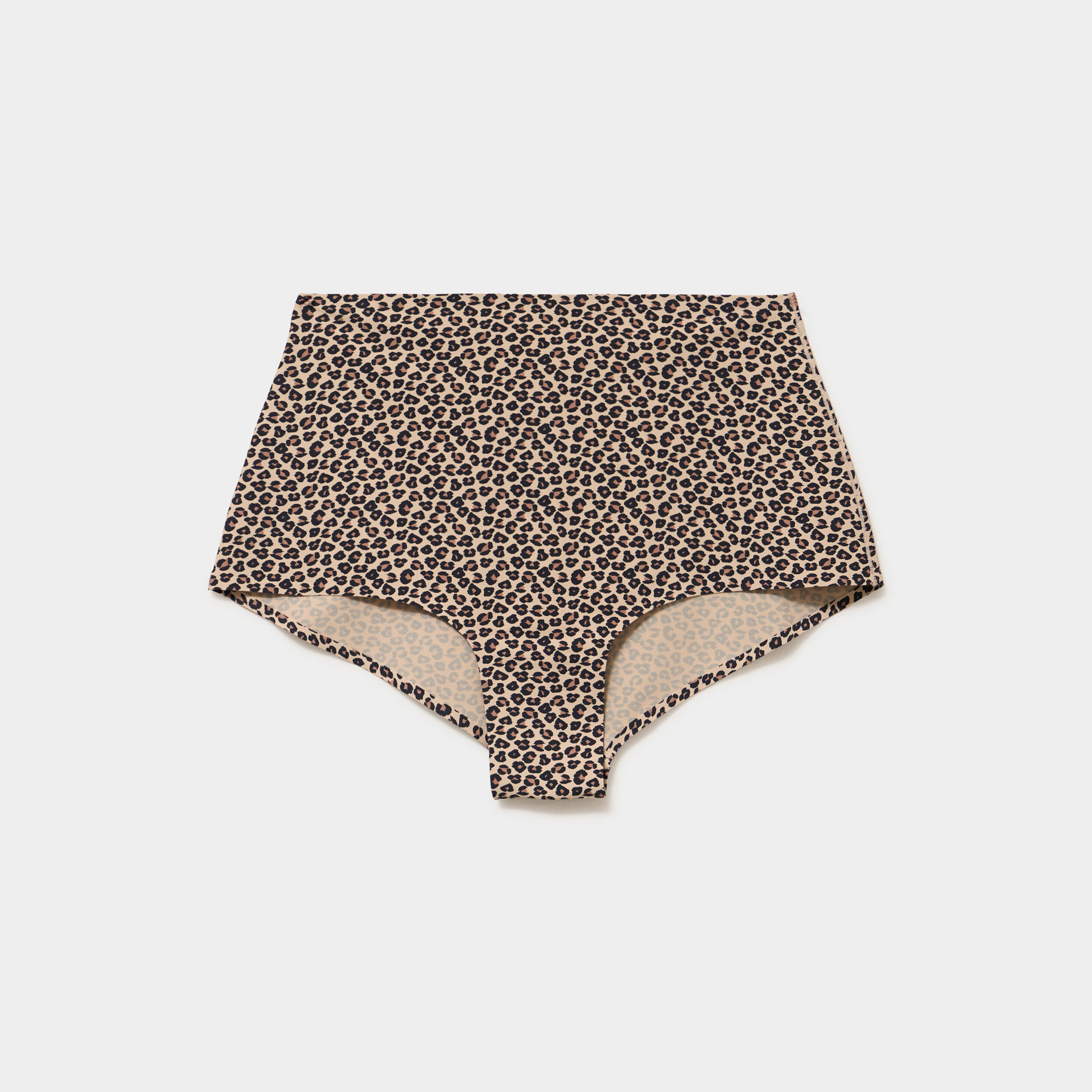 Culotte taille haute microfibre marron femme