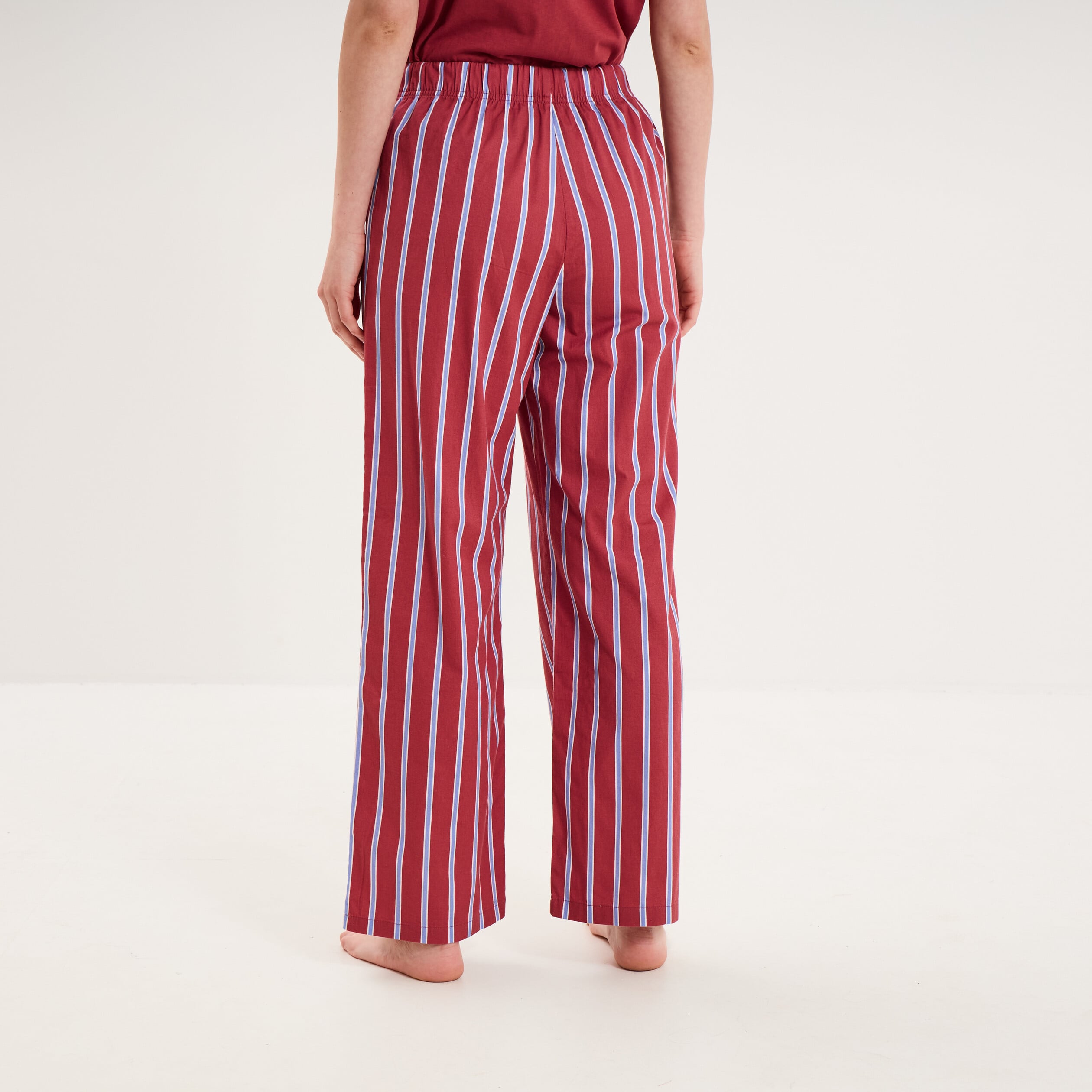Pantalon de pyjama droit coton mauve femme