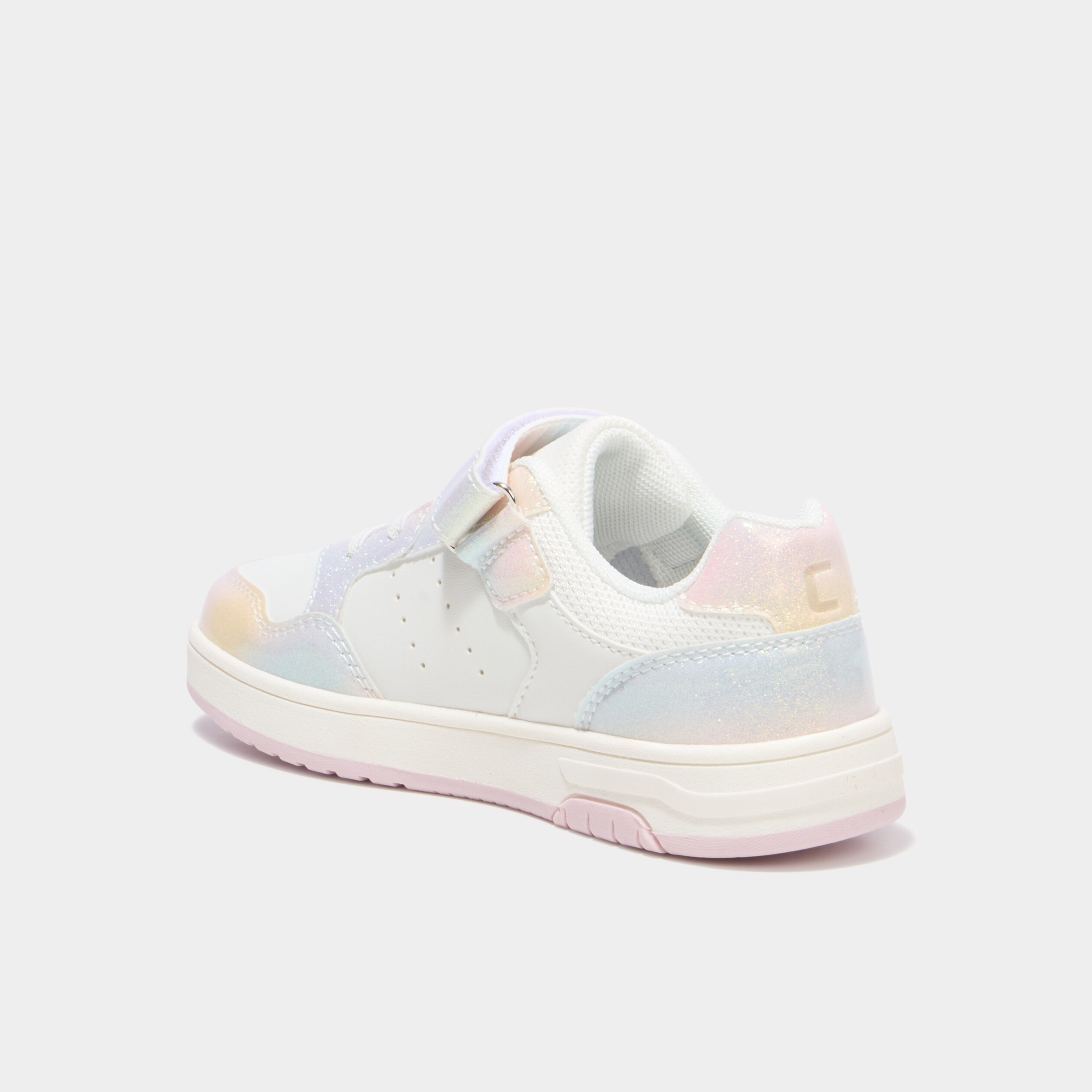 Tennis basses &agrave; scratchs bout renforc&eacute; multicolore fille
