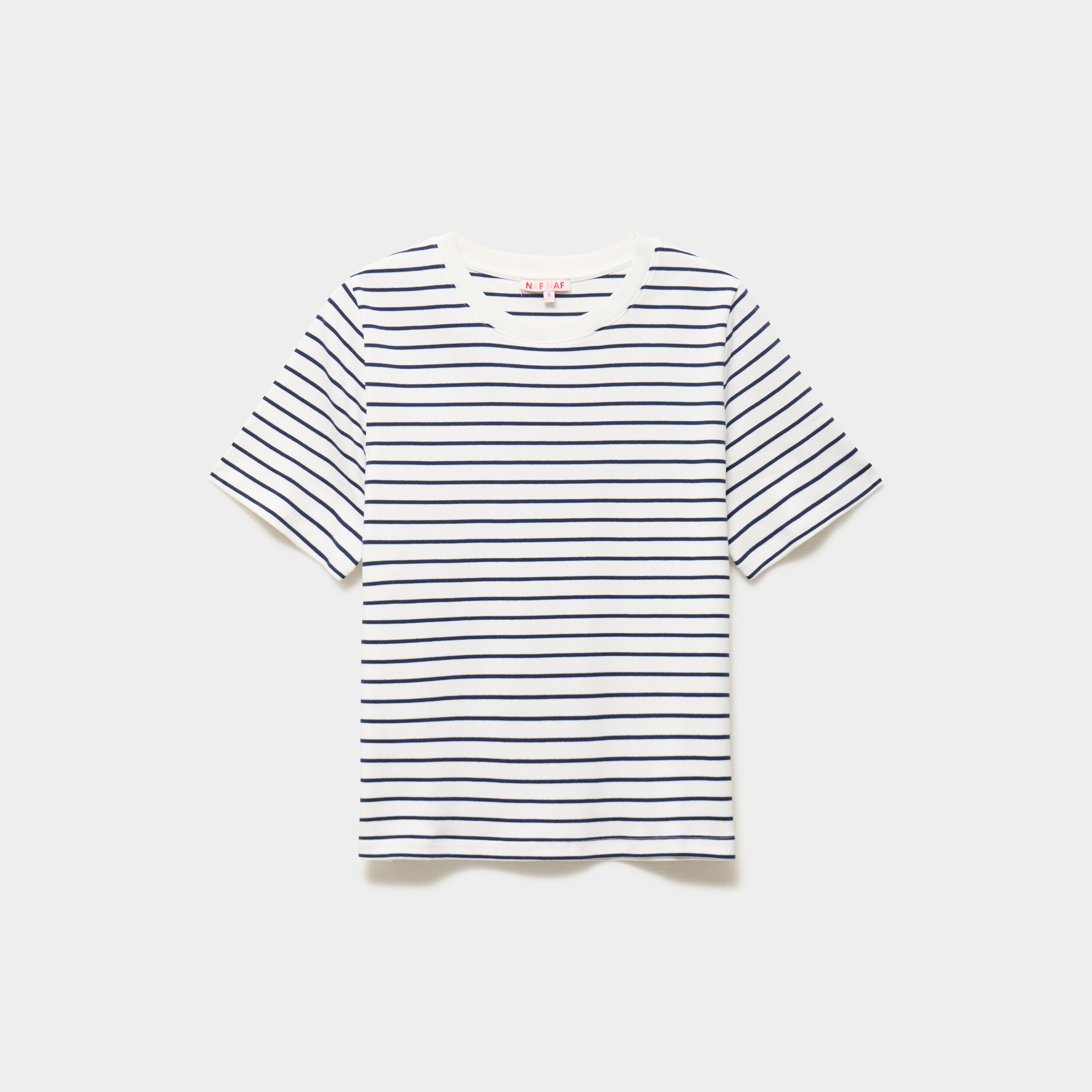 T-shirt manches courtes col rond &eacute;pais ecru femme