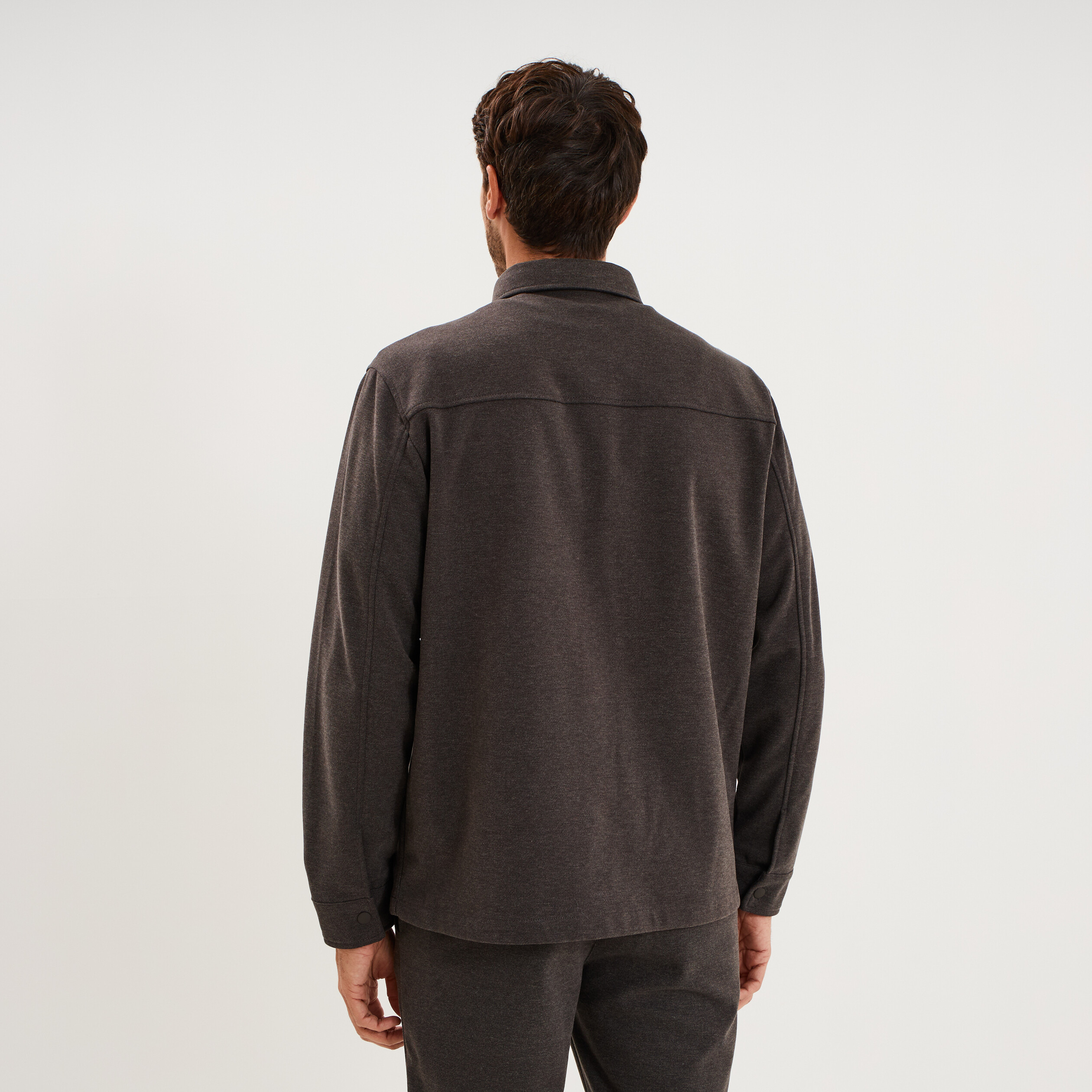 Surchemise 2 poches marron chocolat homme