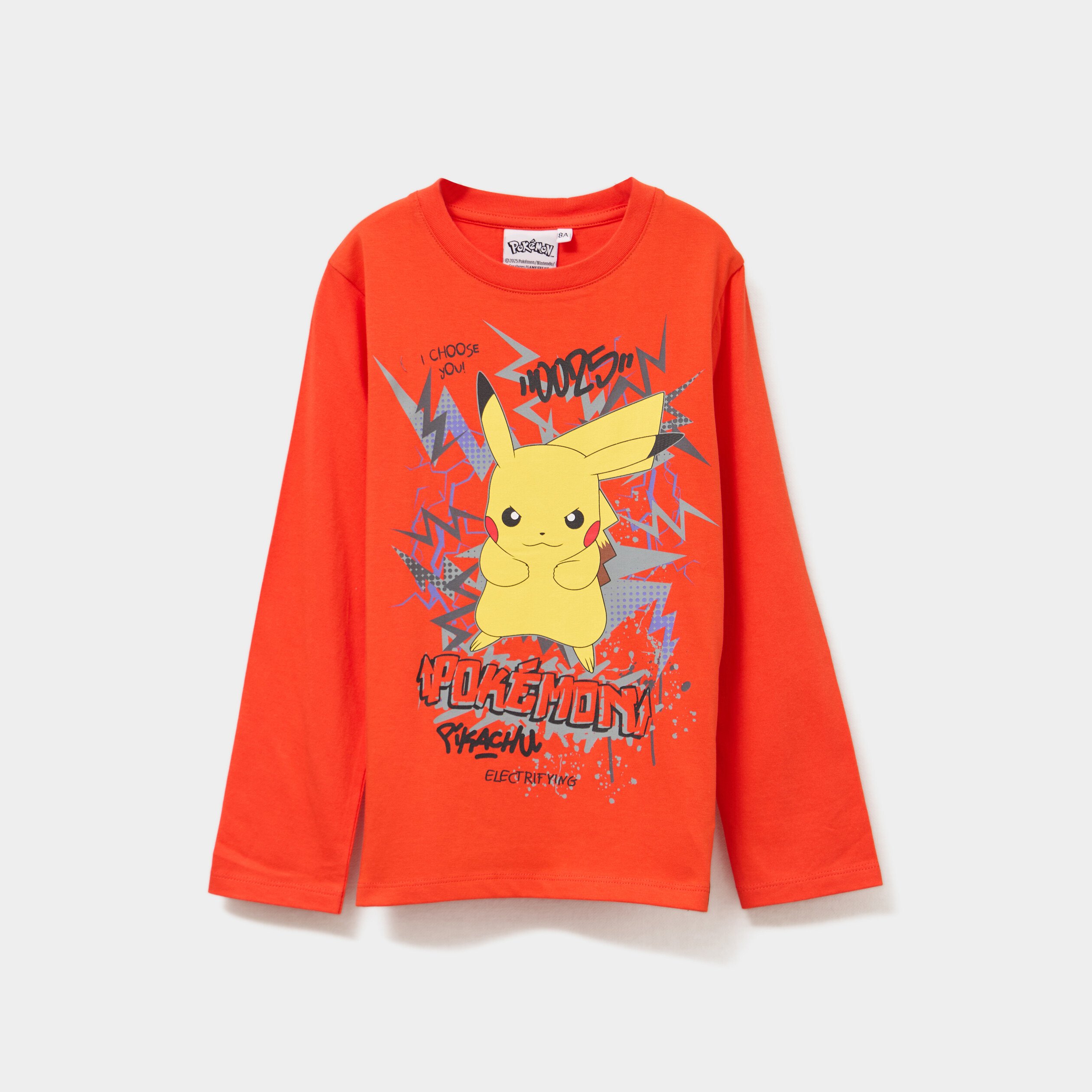 t shirt manches longues pokemon pikachu orange garcon T-shirt manches longues Pokémon Pikachu orange garçon