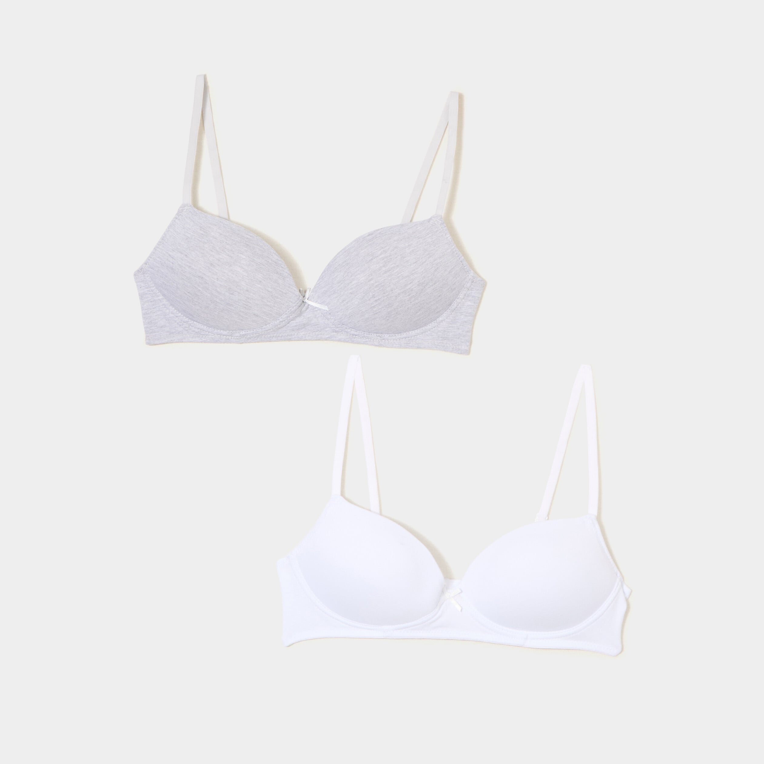 Lot 2 soutiens-gorge triangles padd&eacute;s gris femme
