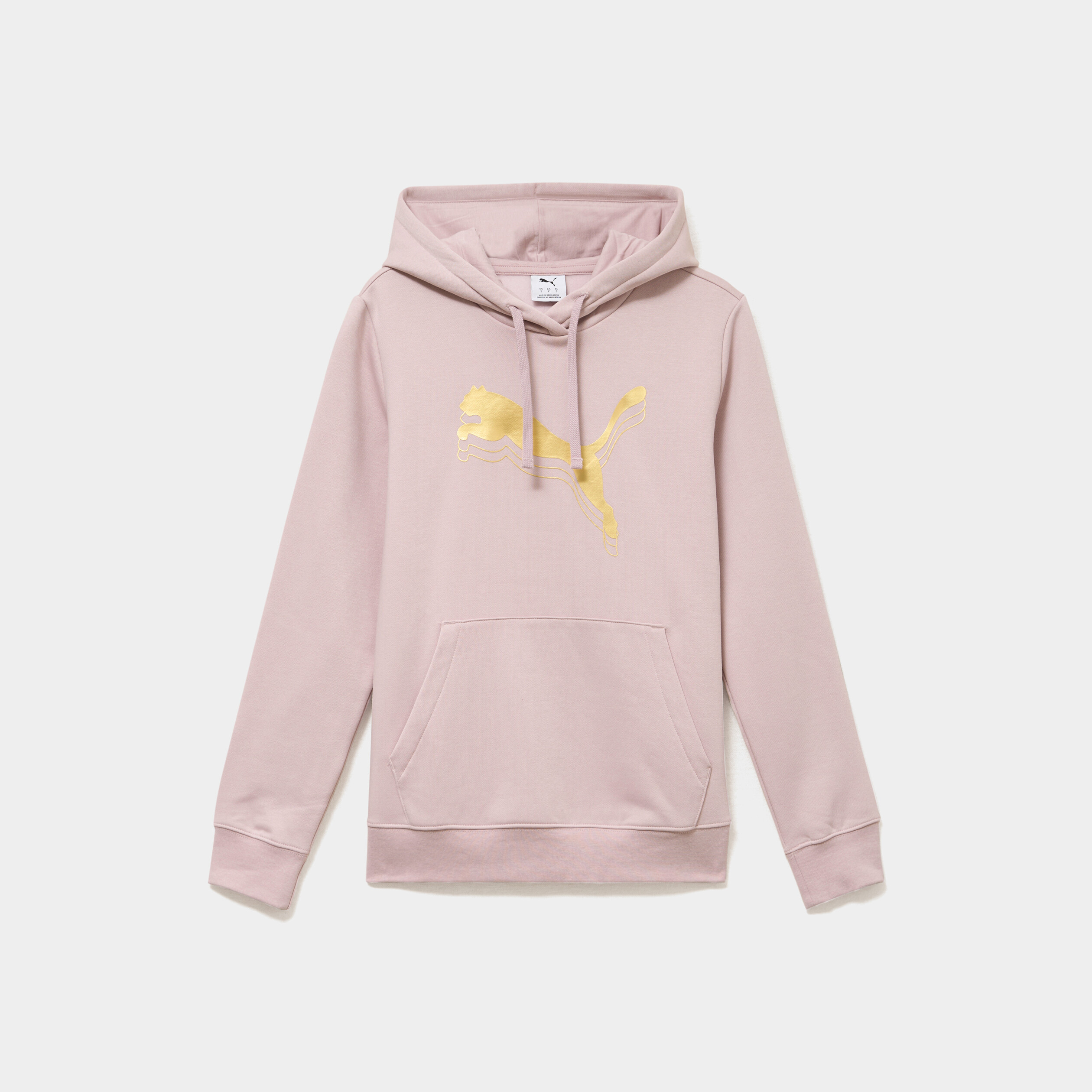 Sweat hoodie 1 poche &agrave; capuche Puma rose poudr&eacute;e femme