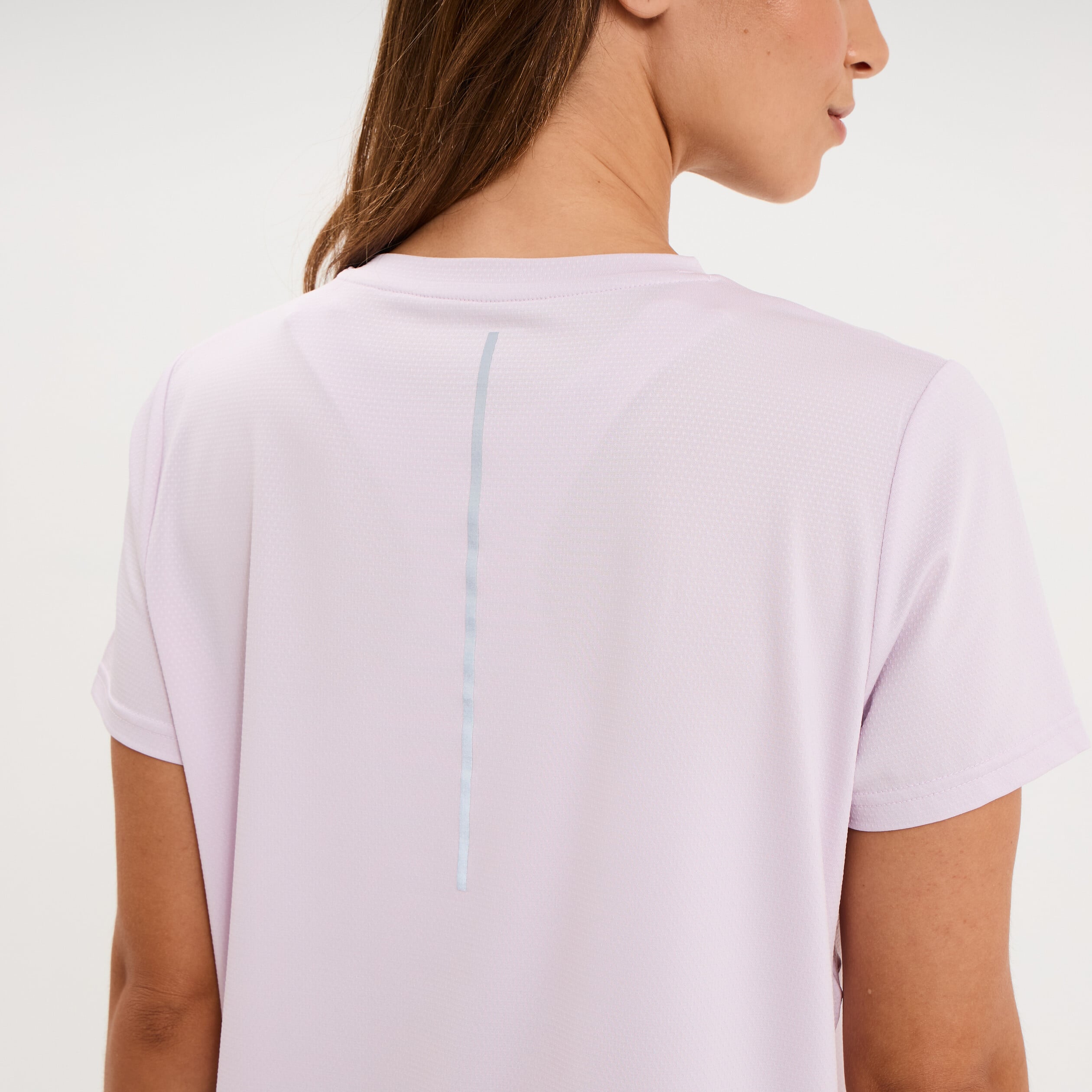 T-shirt de sport droit manches courtes violet clair femme