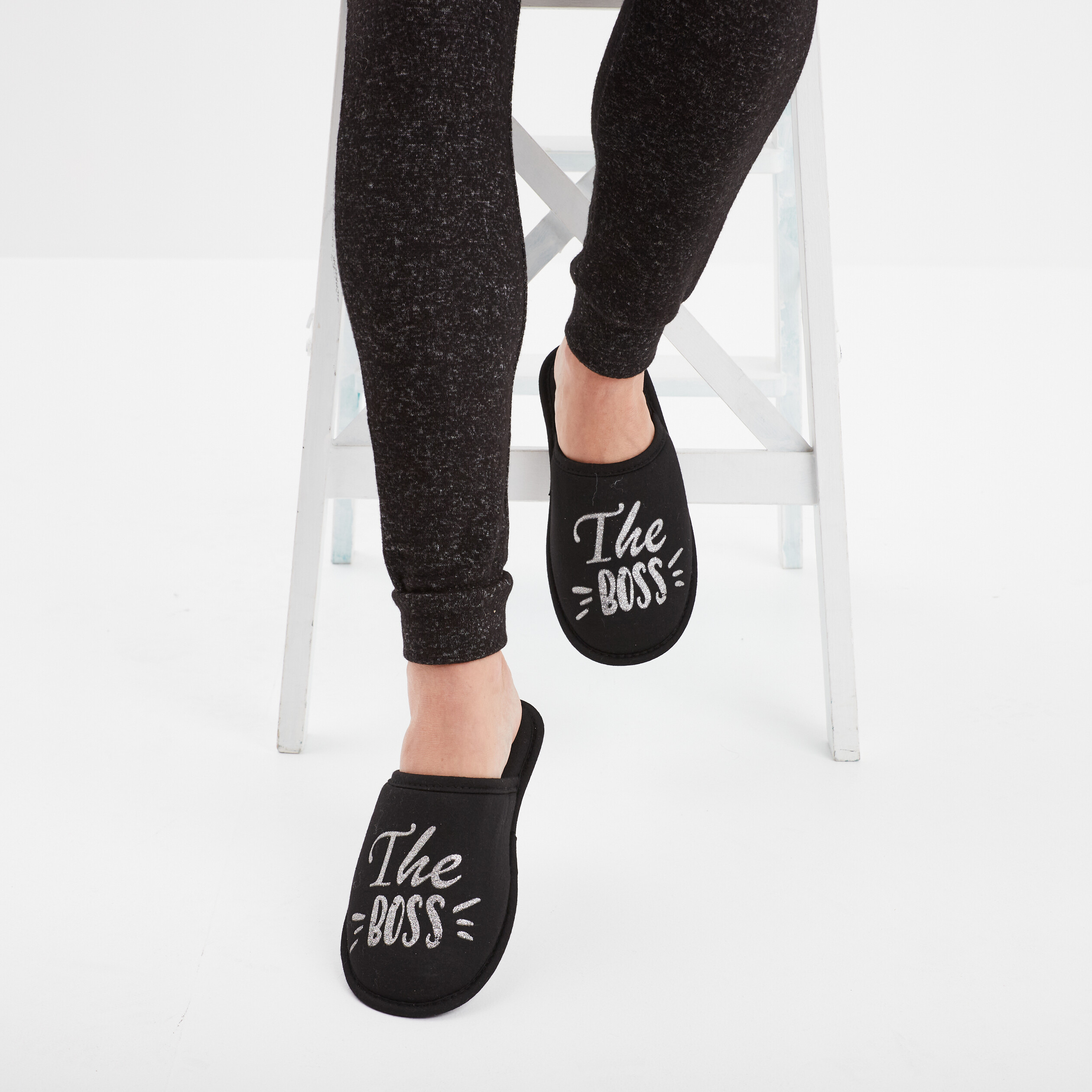 chaussons mules noir femme Chaussons mules noir femme