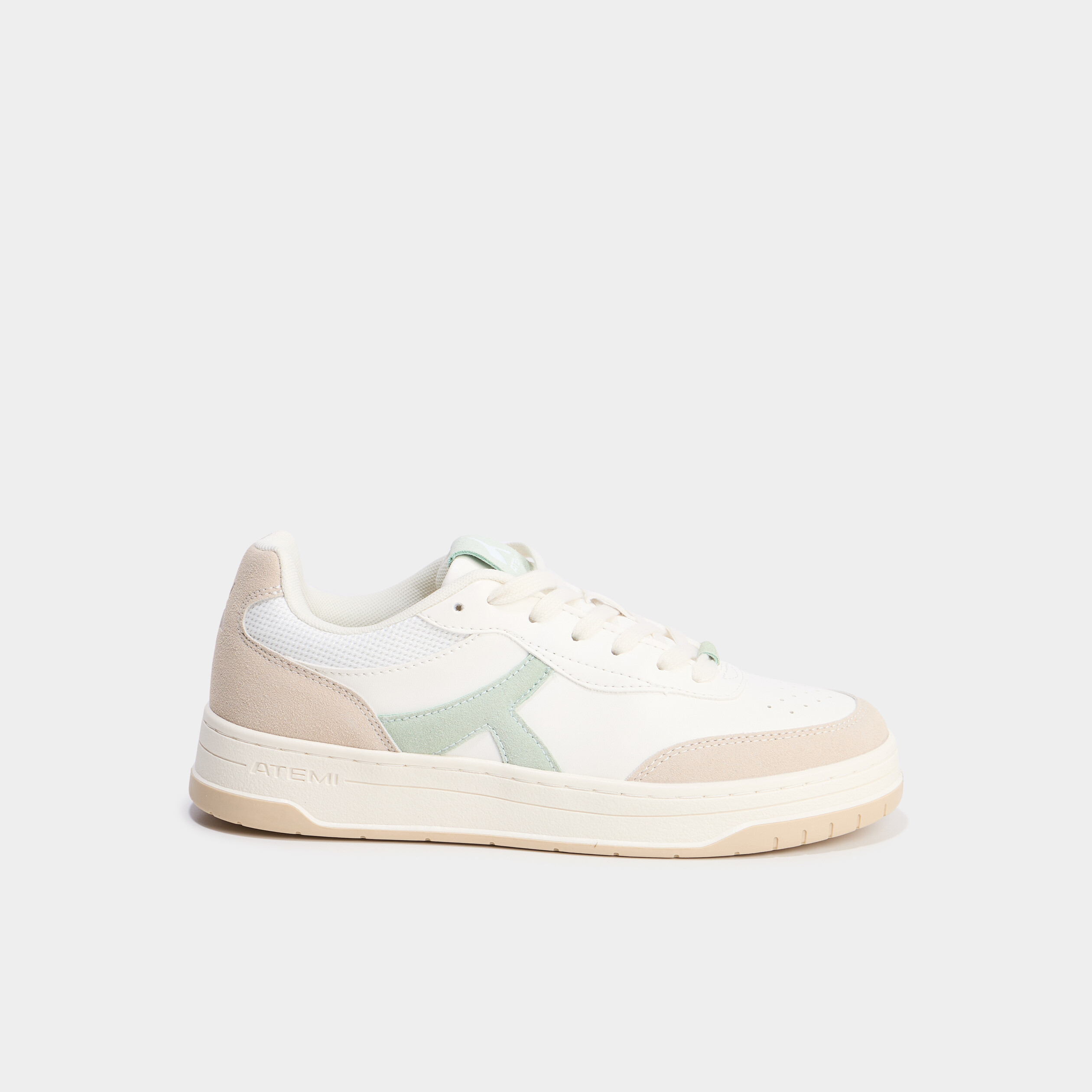 Tennis basses &agrave; lacets vert femme
