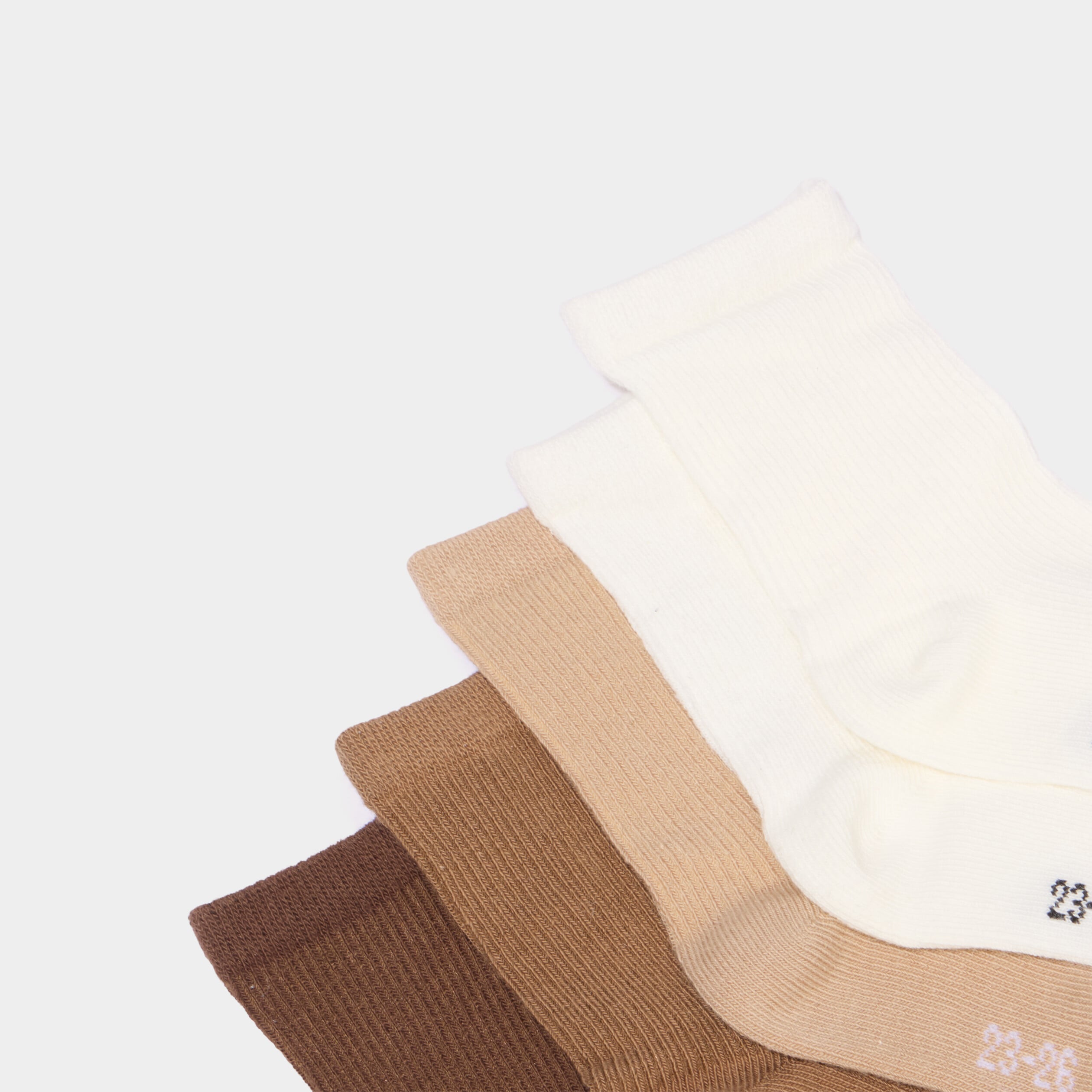 Lot 5 paires chaussettes c&ocirc;tel&eacute;es marron b&eacute;b&eacute;