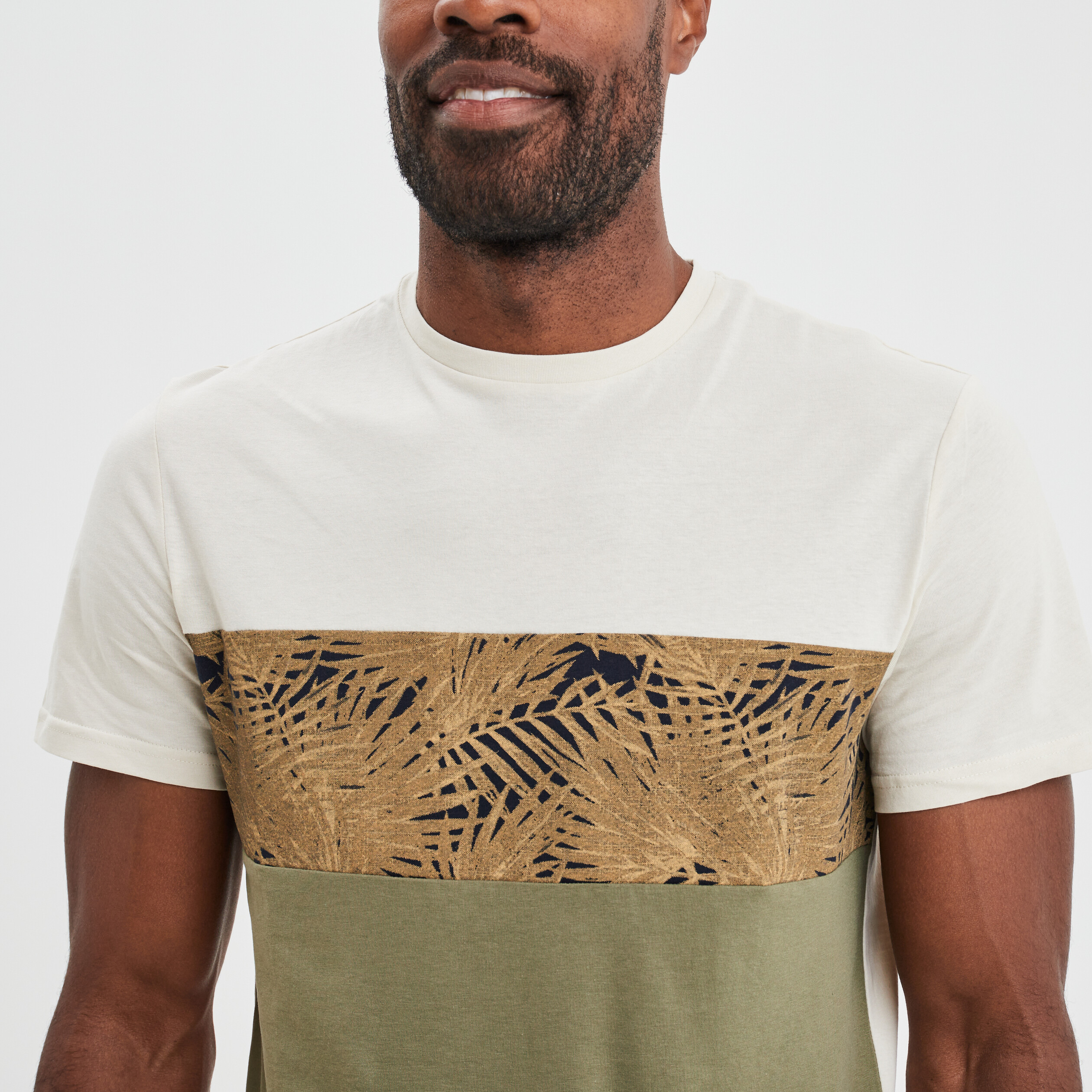 T-shirt manches courtes coton Creeks vert kaki homme