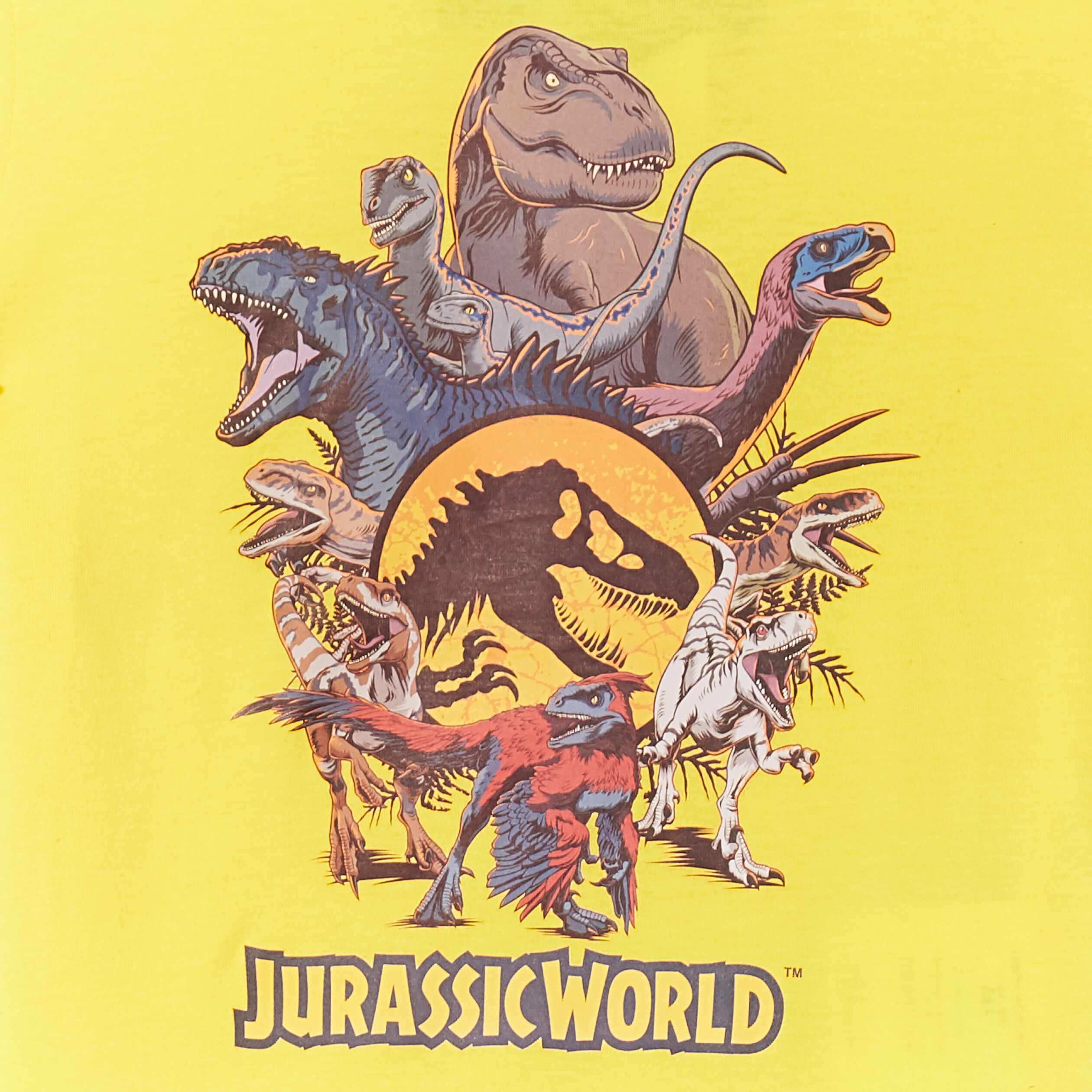 ensemble pyjama short jurassic world jaune moutarde garcon Ensemble pyjama short Jurassic World jaune moutarde garçon