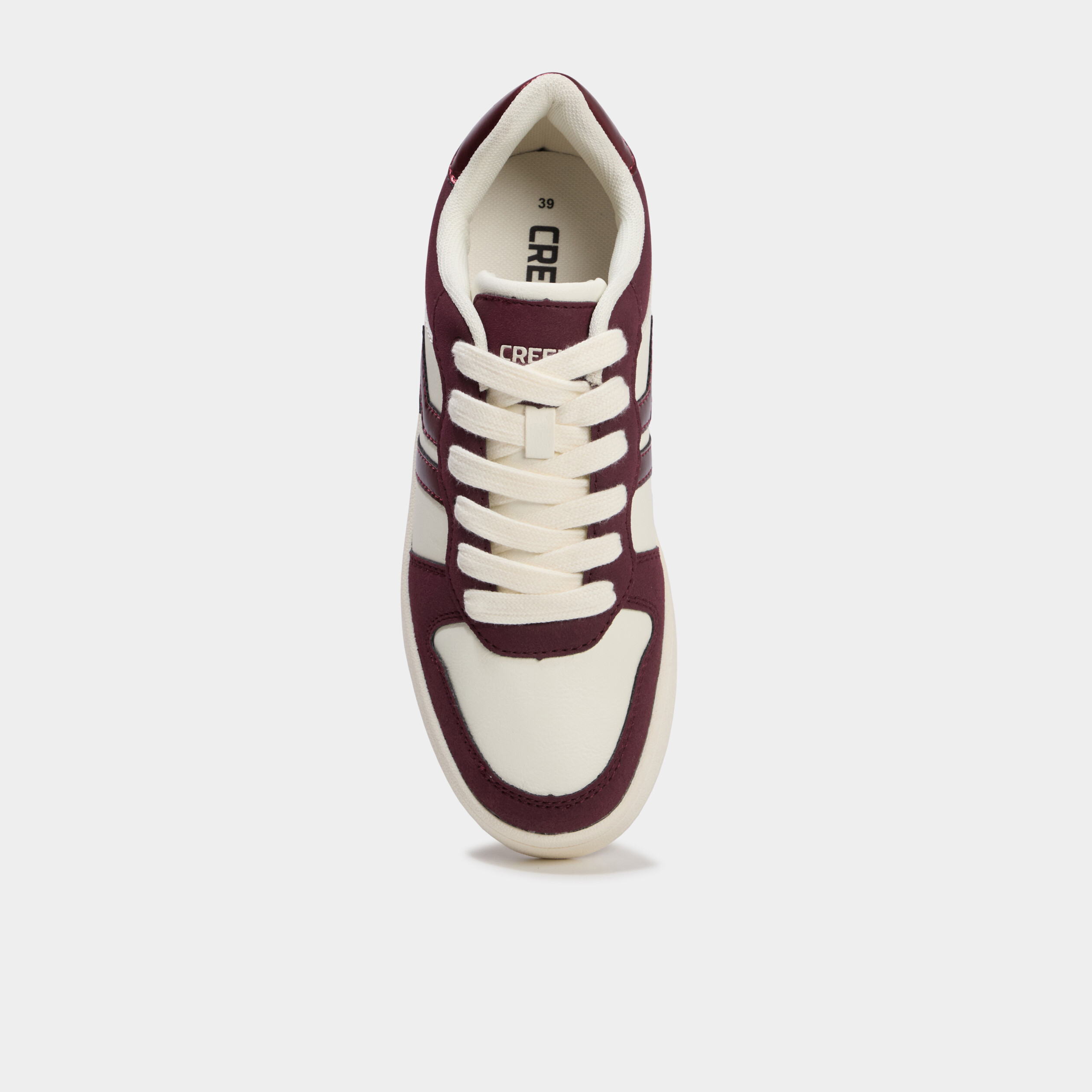 Baskets &agrave; lacets bordeaux femme