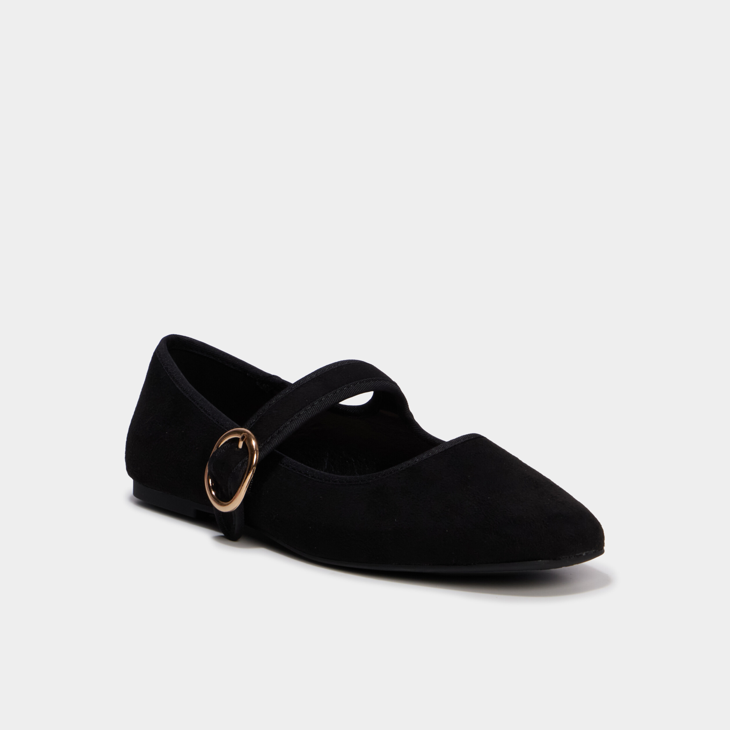 Ballerine femme su&eacute;dine &agrave; bride noir femme