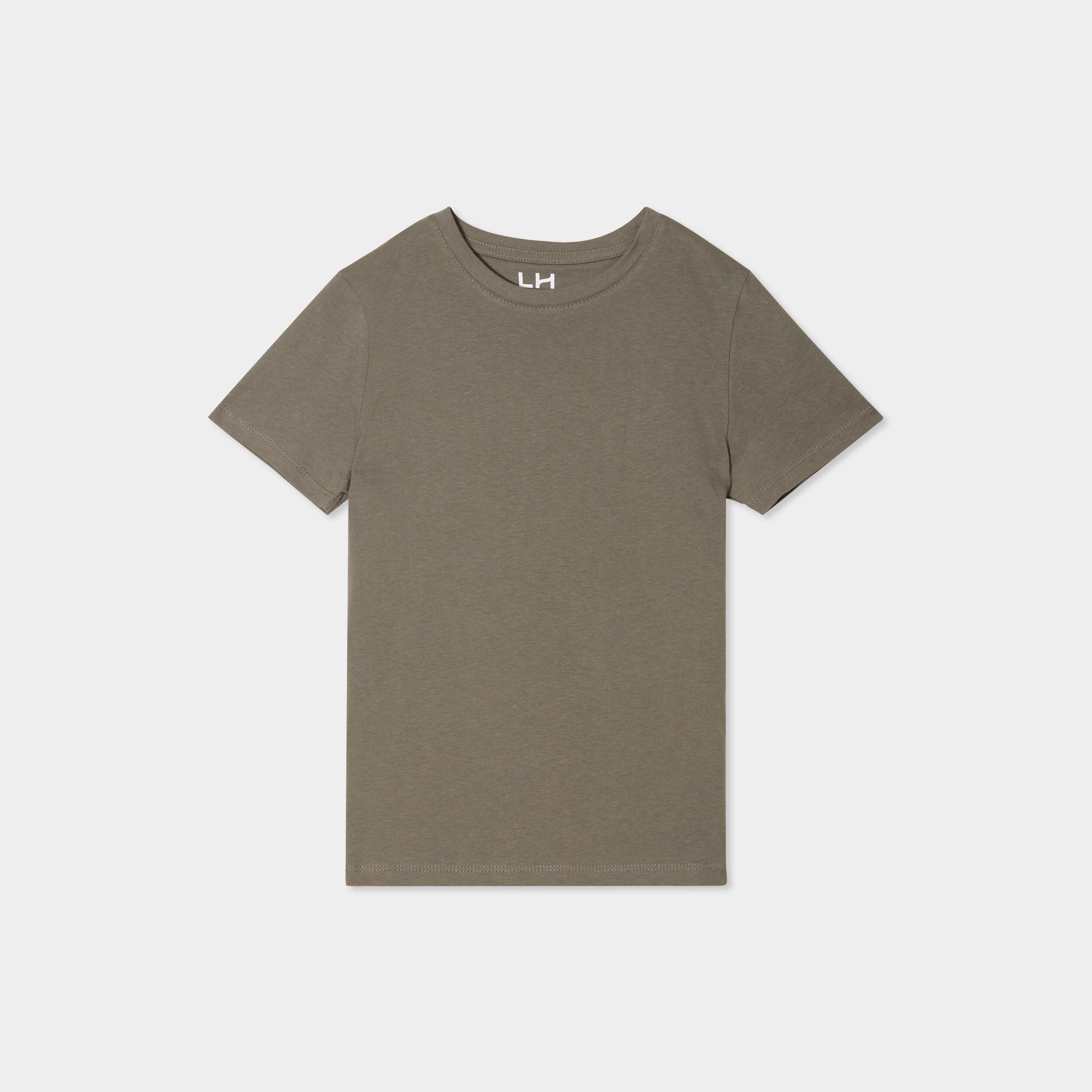 t shirt en coton manches courtes vert kaki garcon T-shirt en coton manches courtes vert kaki garçon