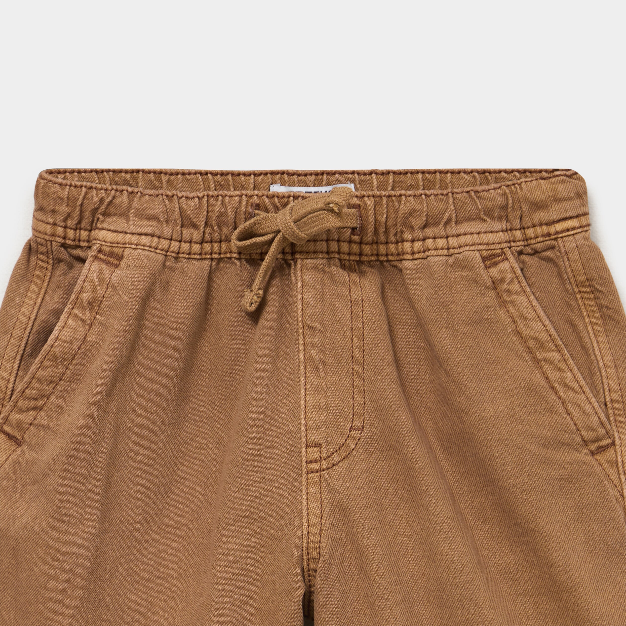 Bermuda regular taille &eacute;lastiqu&eacute;e coton marron fonc&eacute; gar&ccedil;on