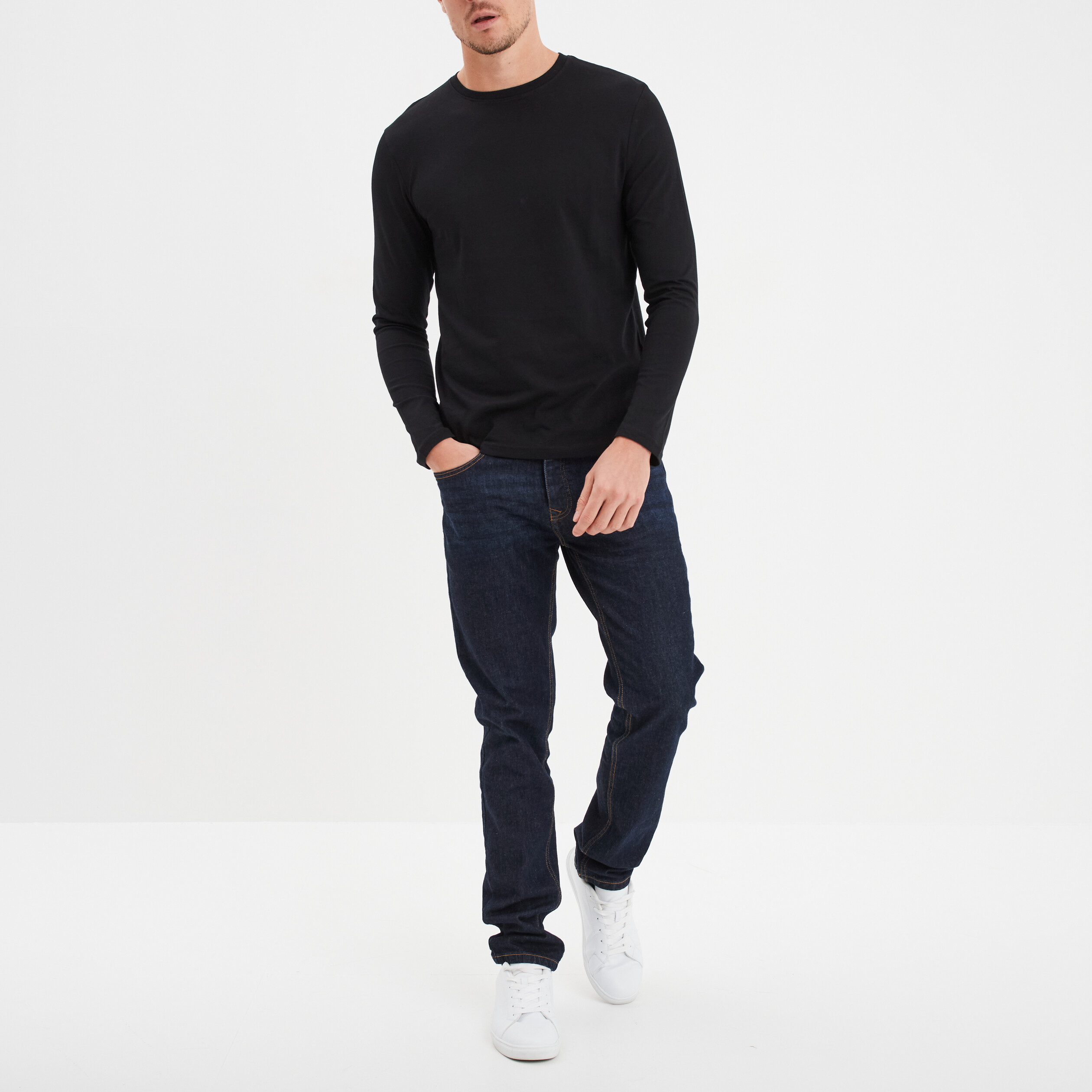t shirt manches longues noir homme T-shirt manches longues noir homme