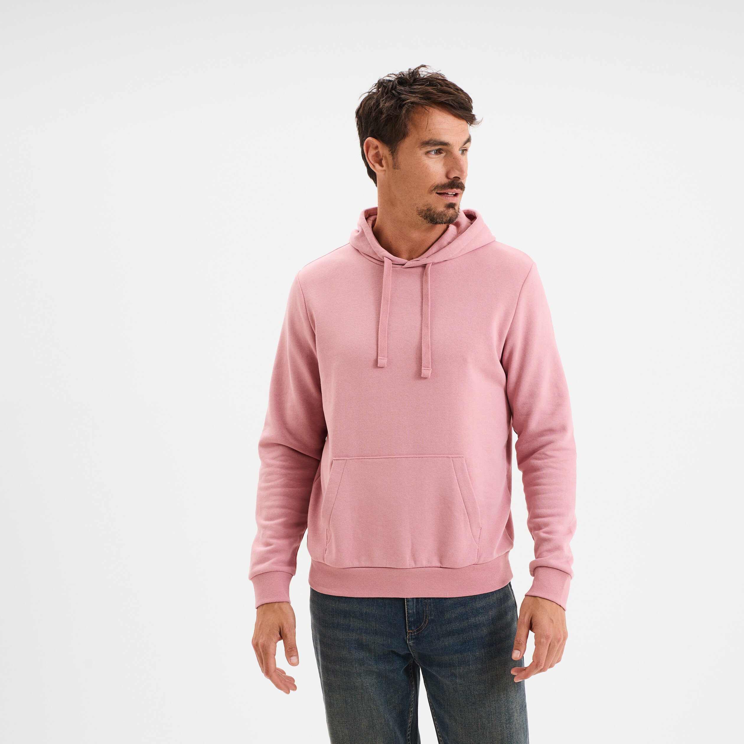 sweat molleton a capuche hoodie vieux rose homme Sweat molleton à capuche hoodie vieux rose homme