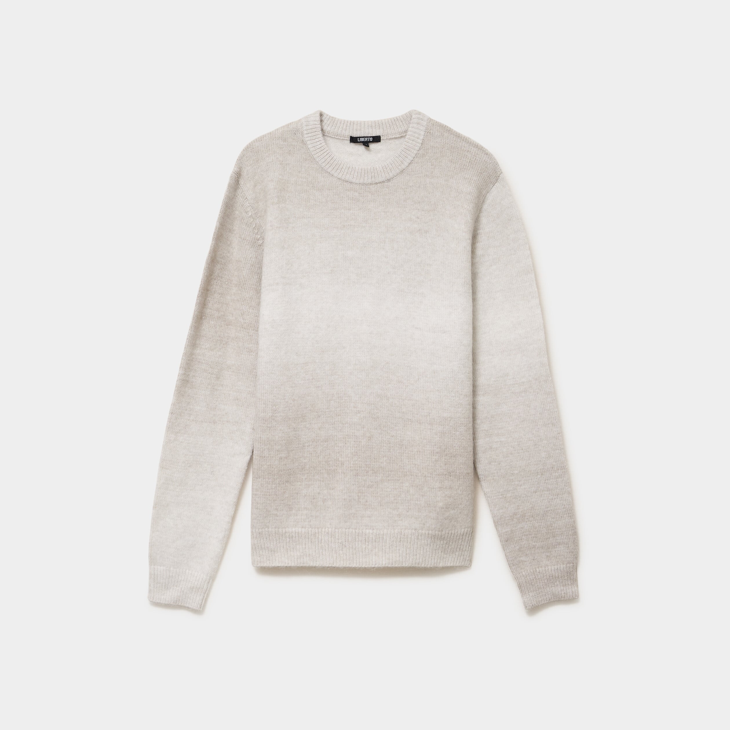 Pull droit col rond manches longues gris clair homme