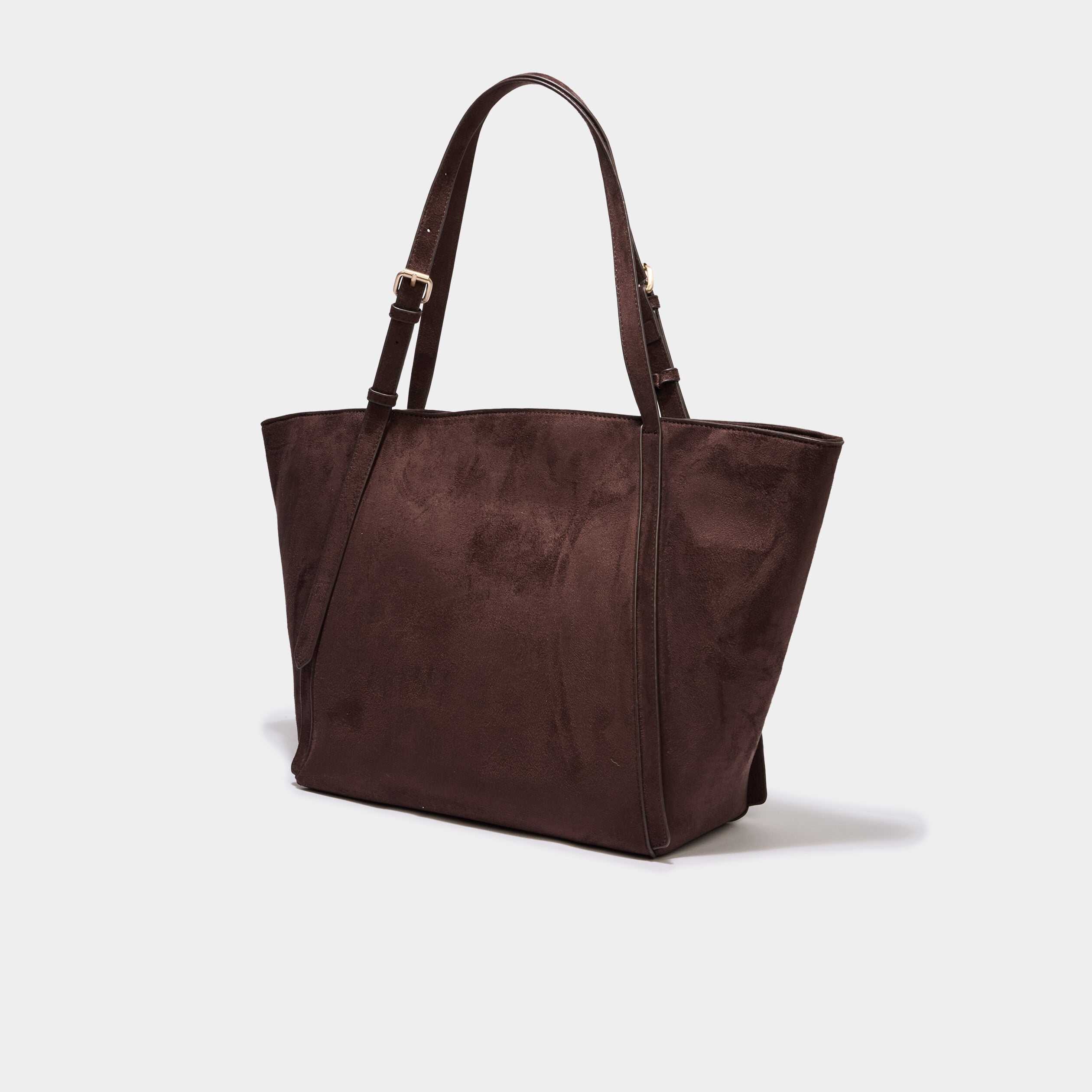 Sac cabas grand format zipp&eacute; marron fonc&eacute; femme