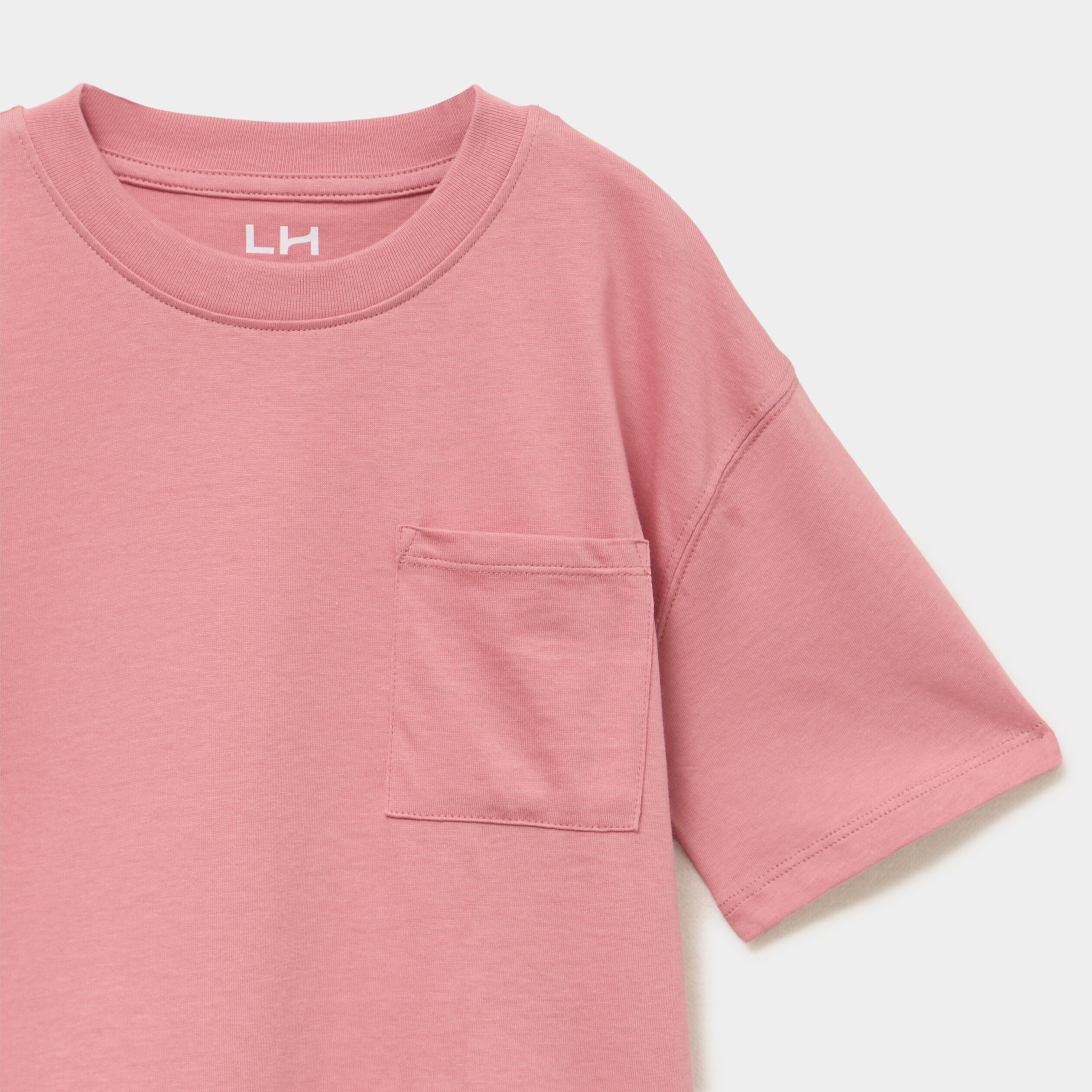 T-shirt oversize 1 poche manches courtes rose gar&ccedil;on