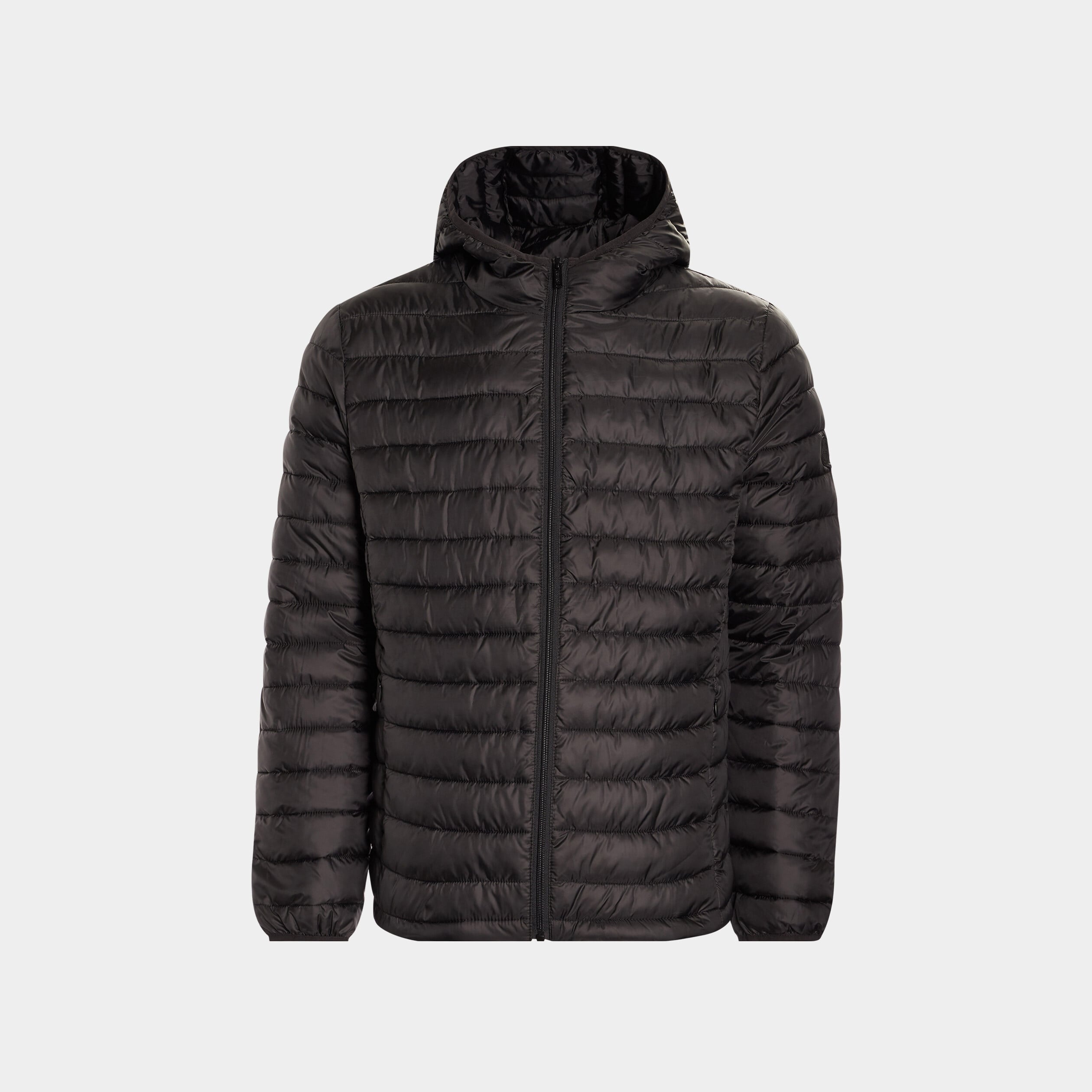 Doudoune l&eacute;g&egrave;re d&eacute;perlante &agrave; capuche noir homme