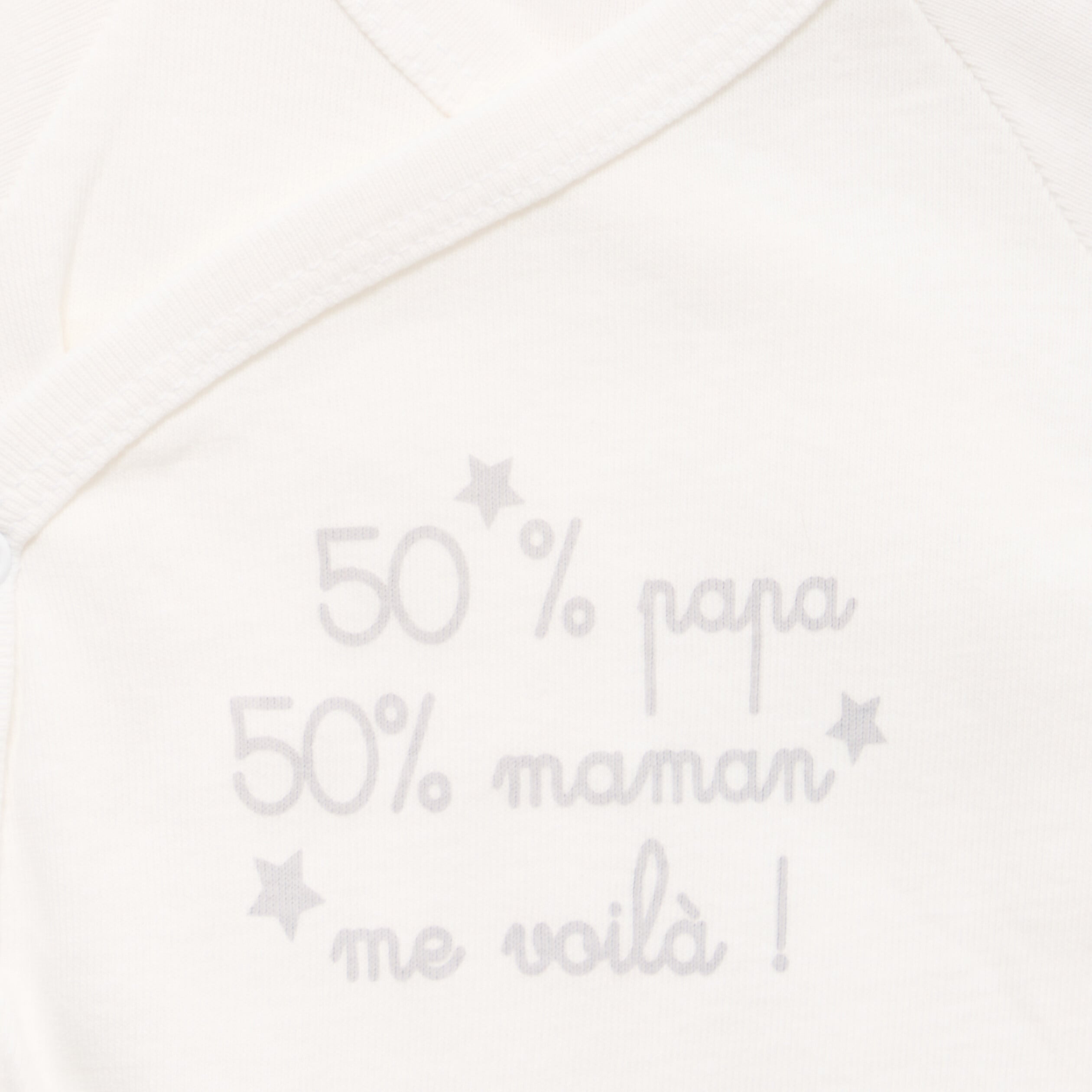 Lot 3 bodies crois&eacute;s coton effet velours blanc b&eacute;b&eacute;