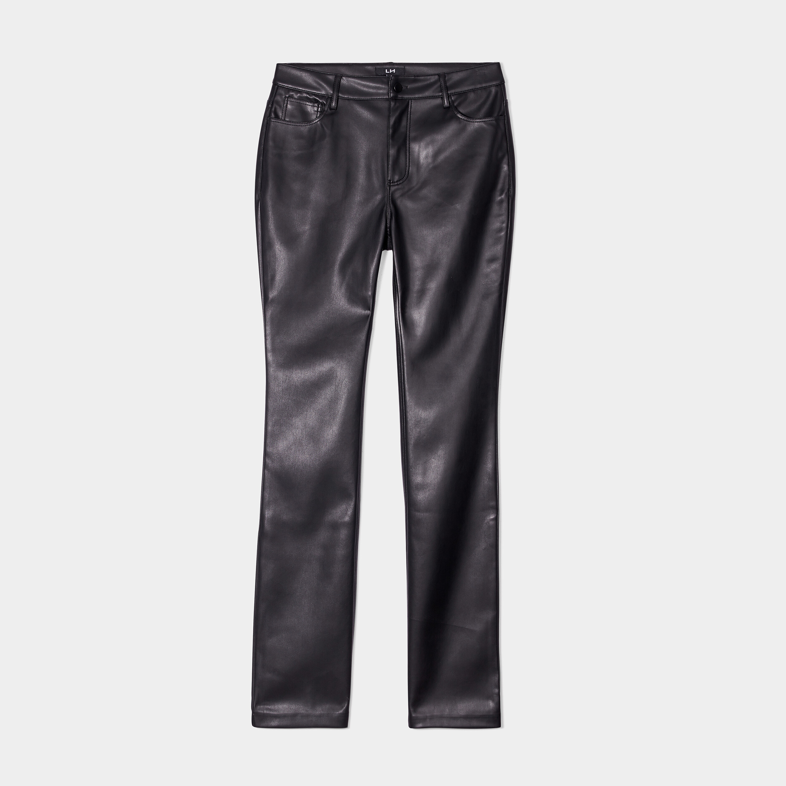 pantalon droit simili cuir noir femme Pantalon droit simili cuir noir femme