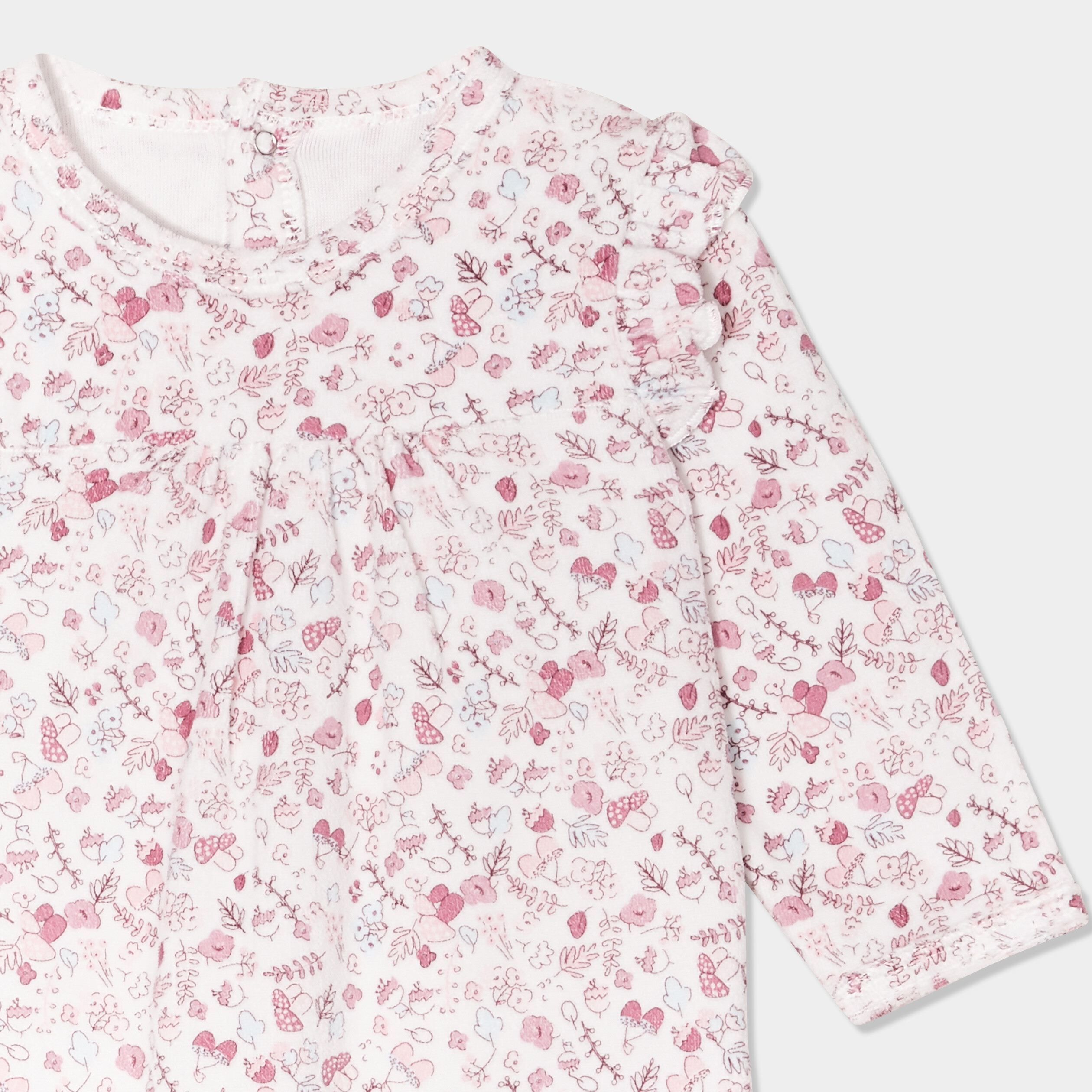 dors bien manches longues boutonne vieux rose bebef Dors-bien manches longues boutonné vieux rose bébé fille