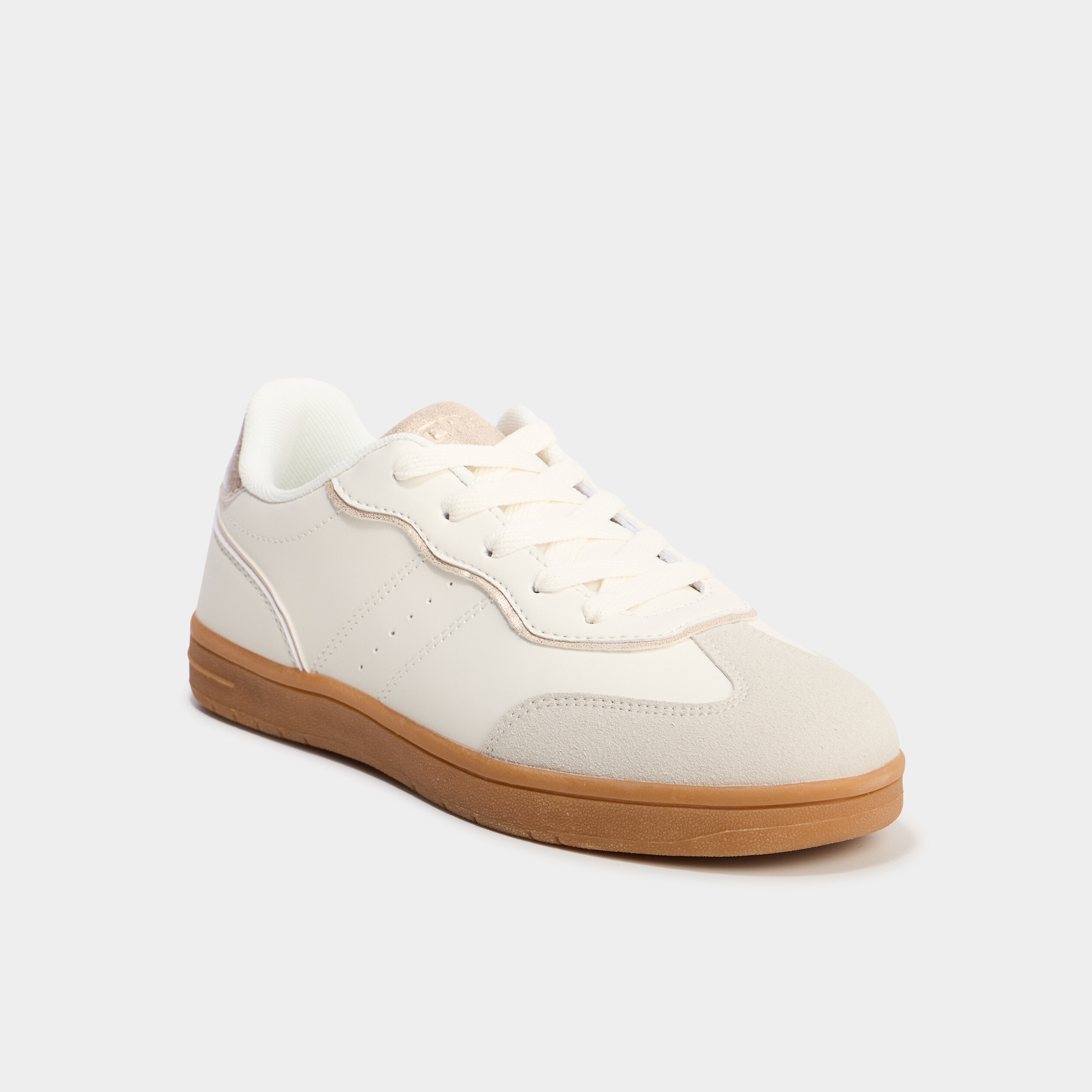 Tennis basses &agrave; lacets blanc fille