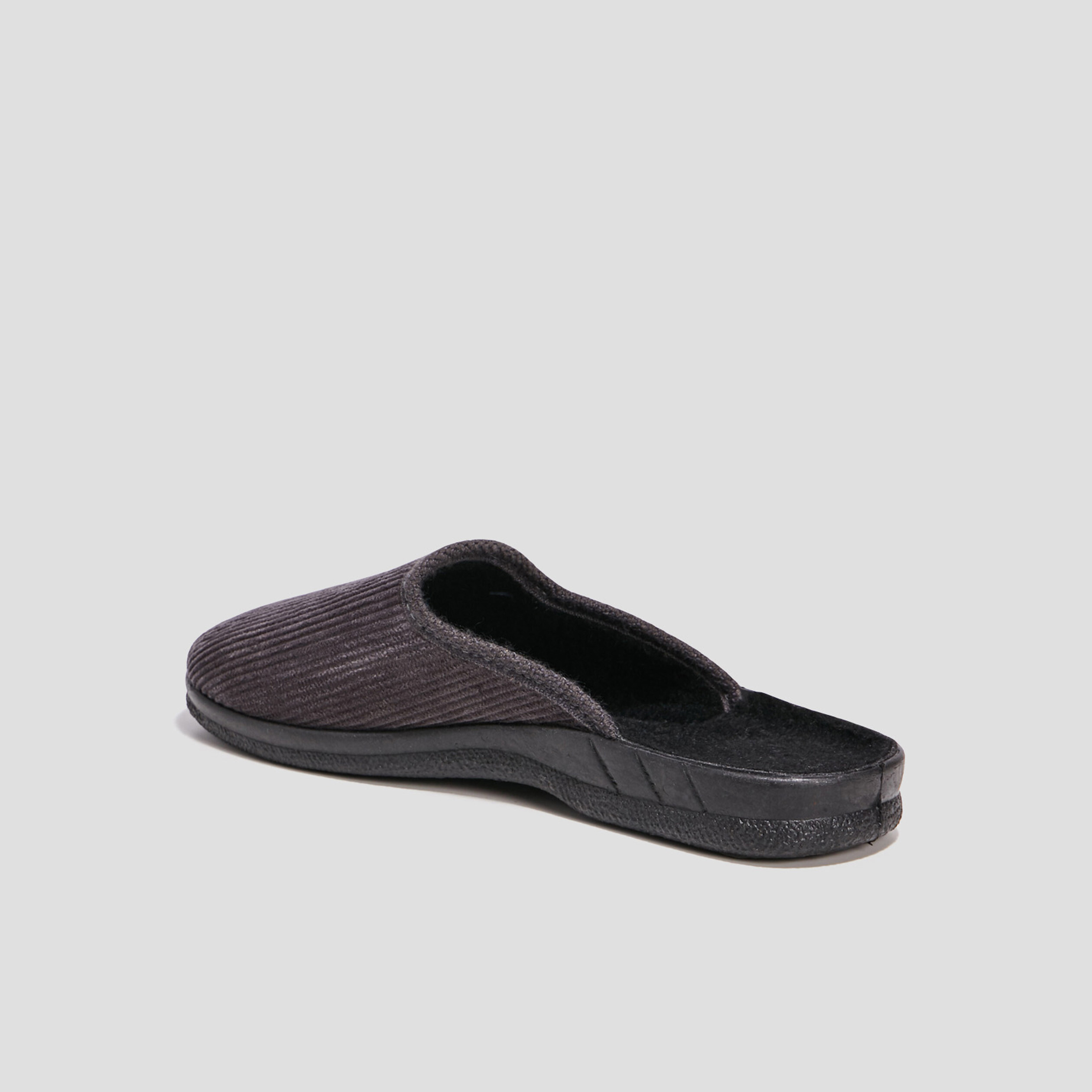 Chaussons mules velours gris homme
