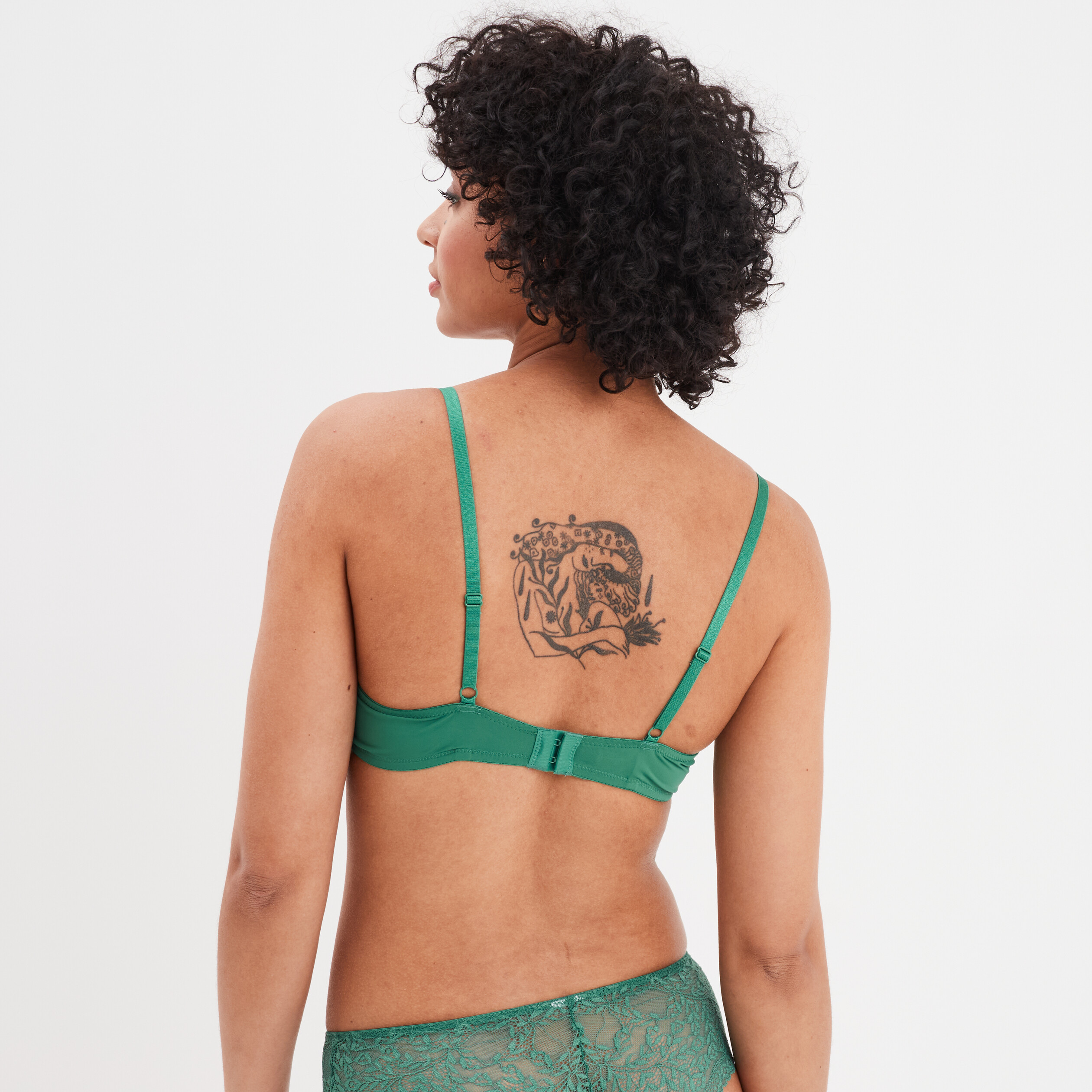 Soutien-gorge push up micro dentelle vert menthe femme
