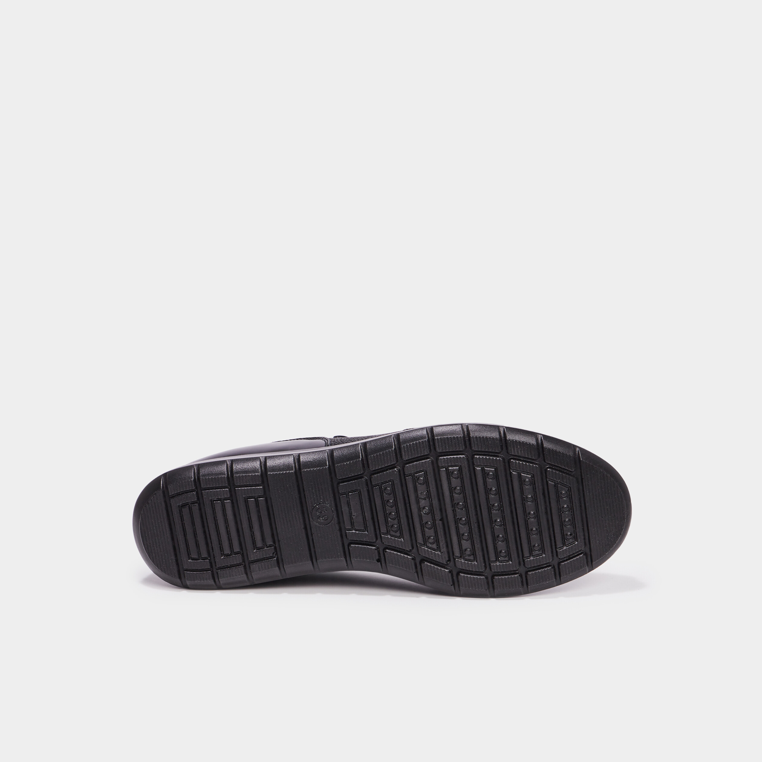 Baskets running pied large cuir Walking noir femme La Halle