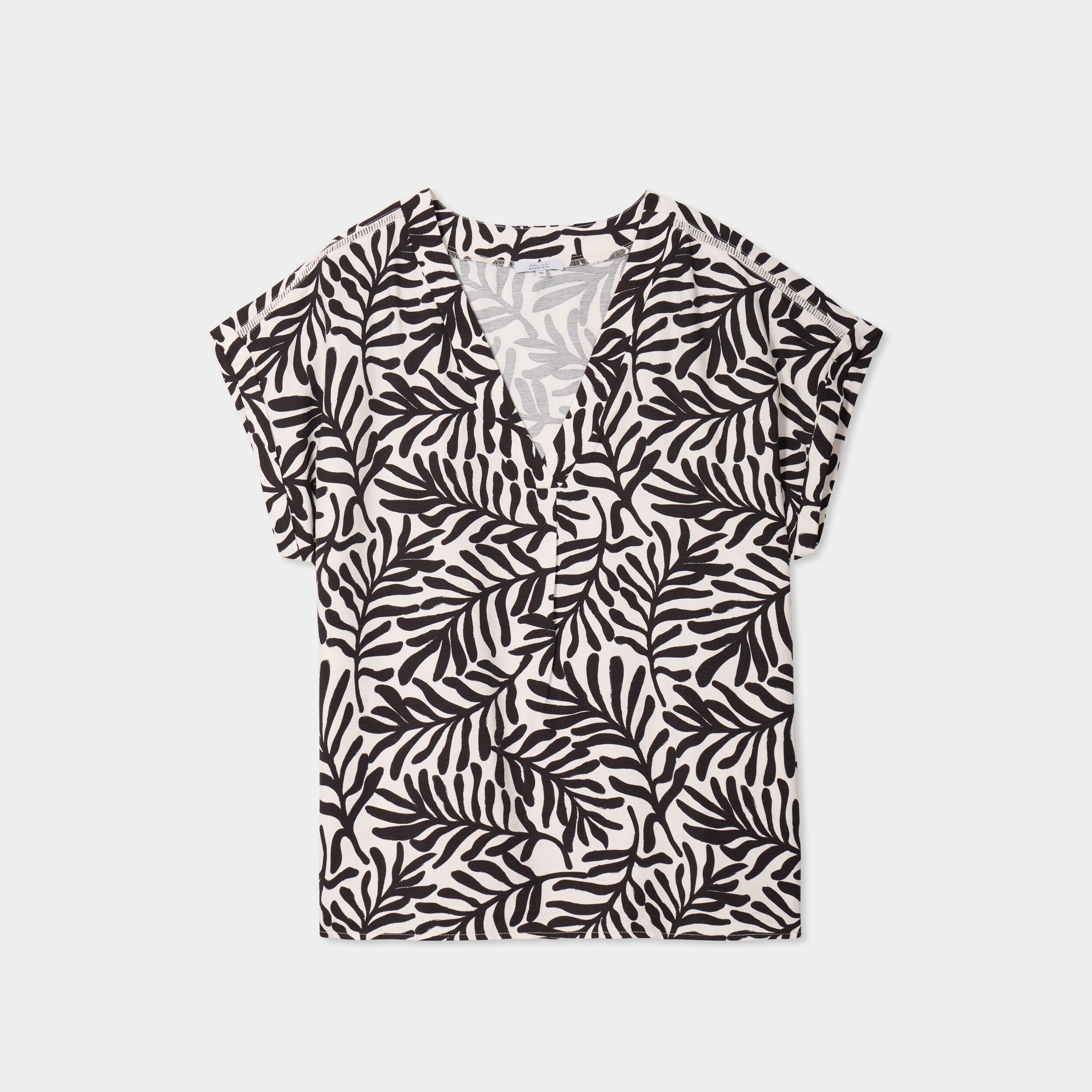 blouse col en v manches courtes blanc femmegt Blouse col en V manches courtes blanc femme grande taille