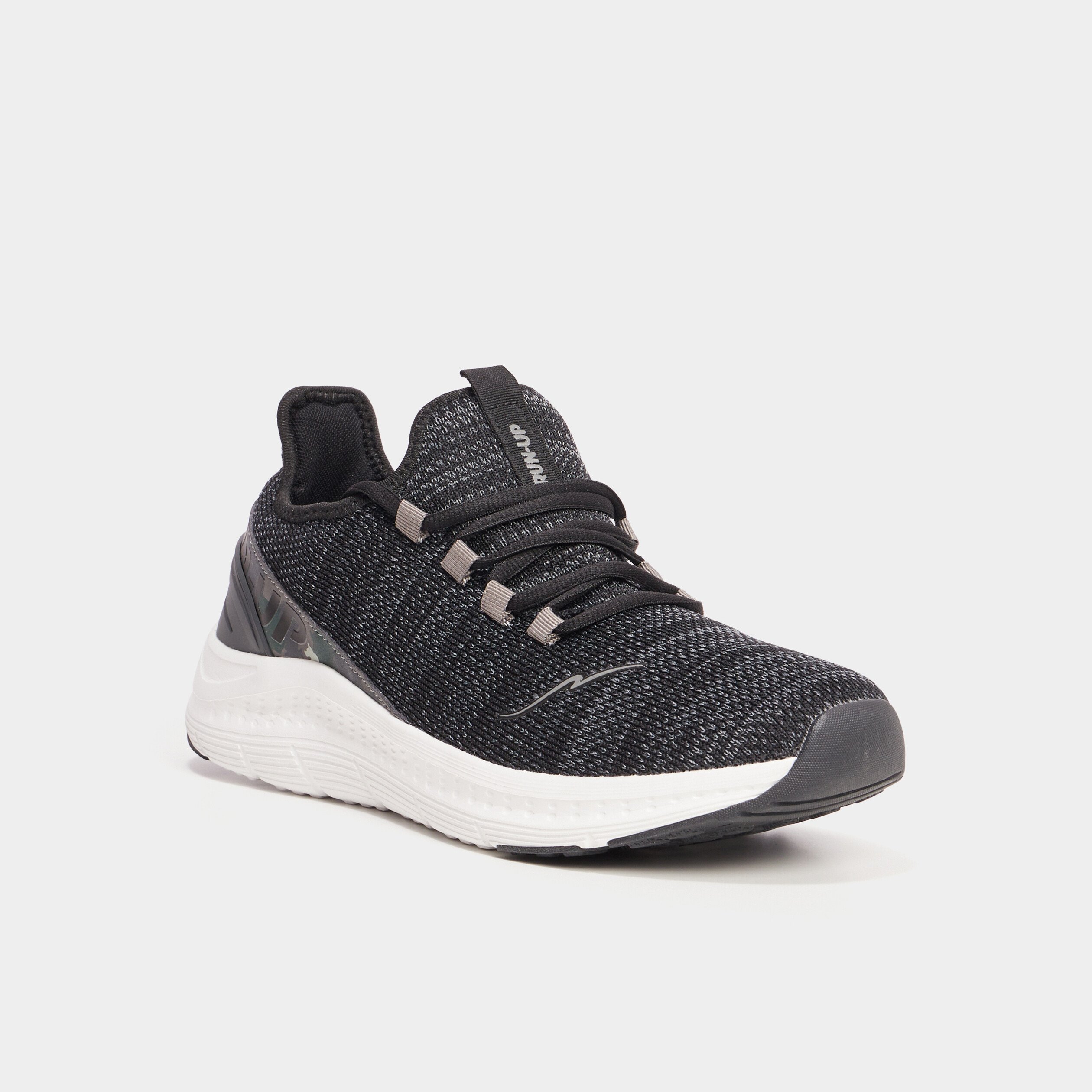 Baskets running lacets elastiques noir homme La Halle