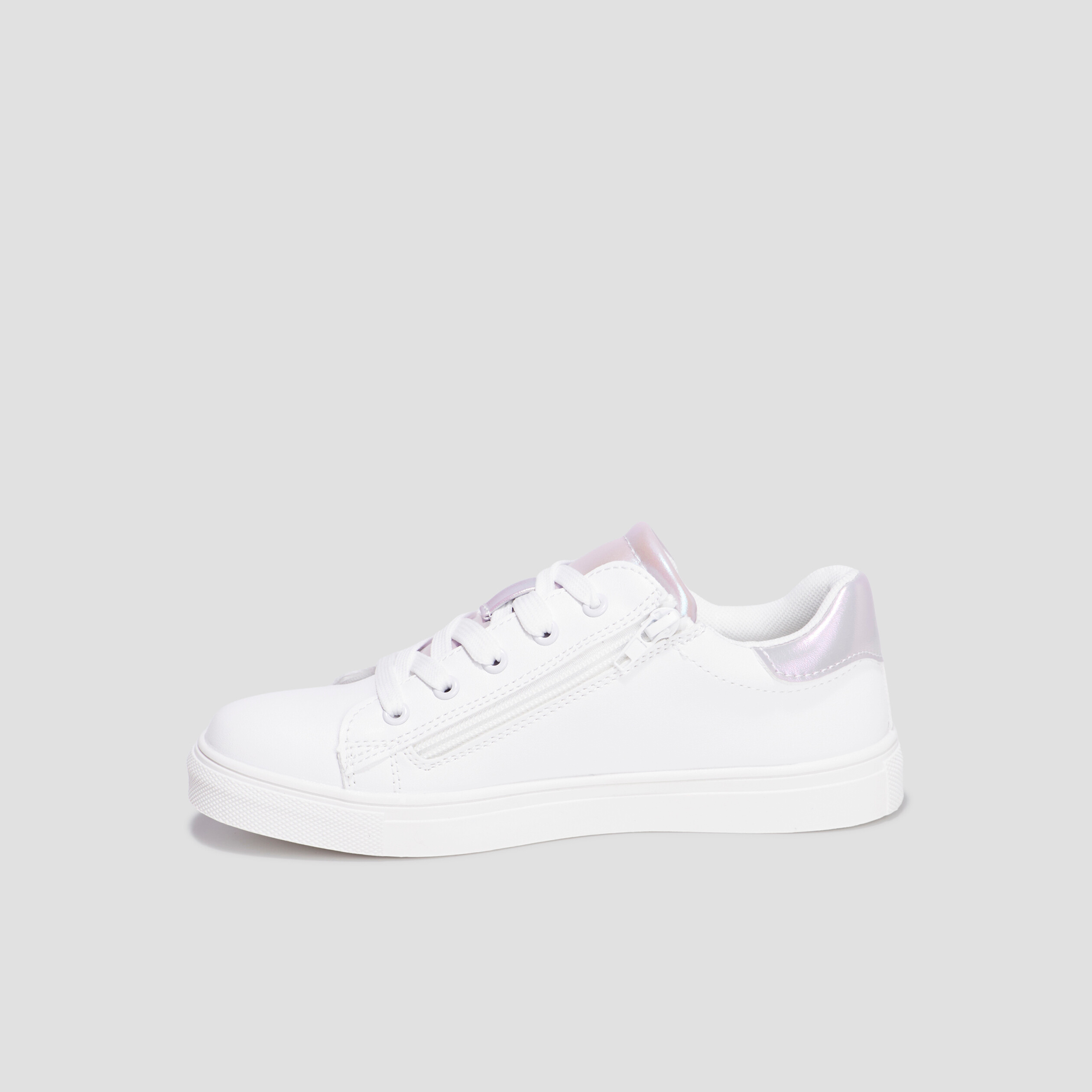 Tennis basses zippées Liberto blanc fille