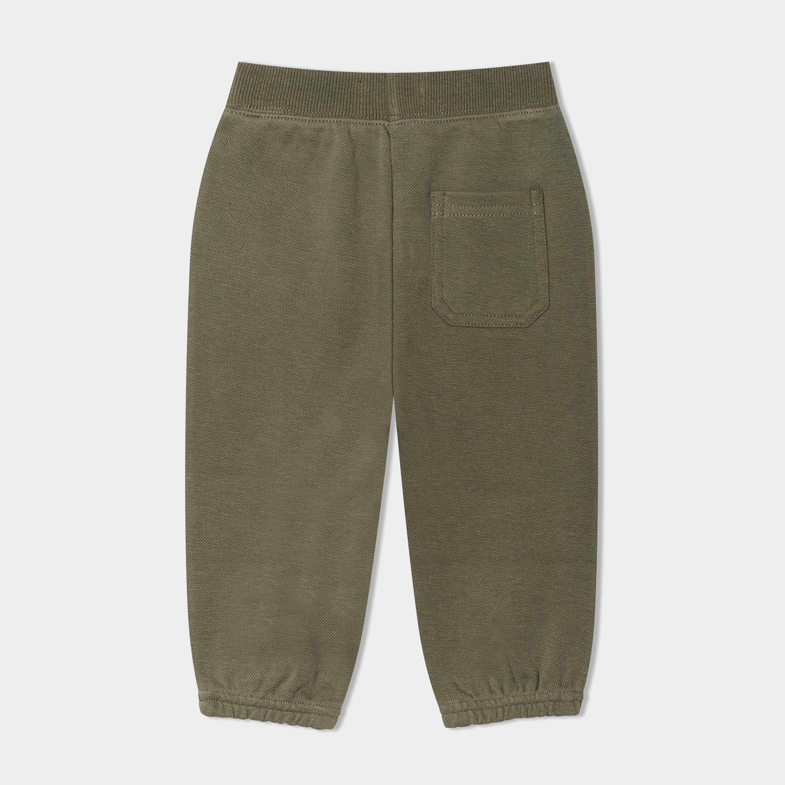 pantalon jogging taille elastiquee coton vert kaki bebeg Pantalon jogging taille élastiquée coton vert kaki bébé garçon