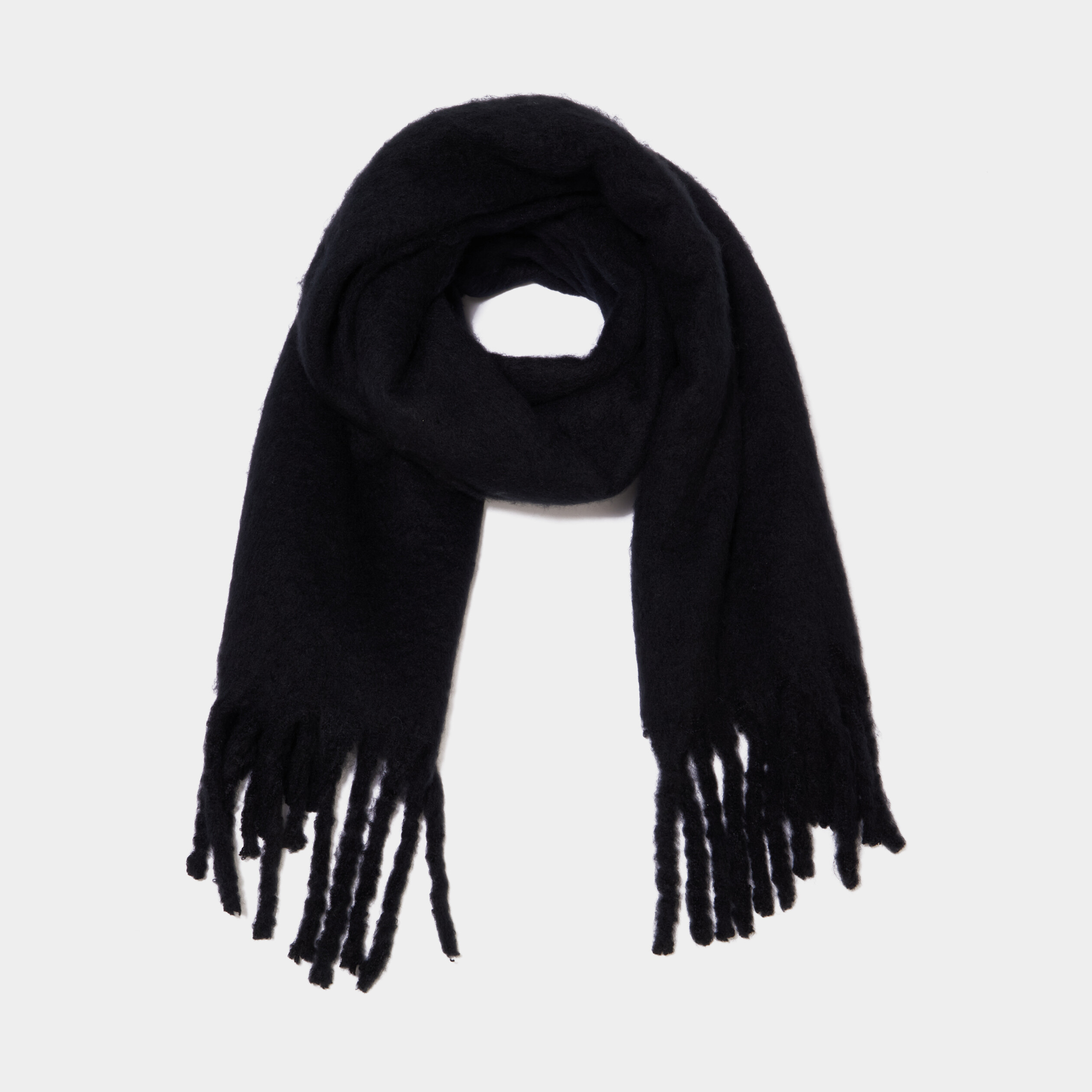 &Eacute;charpe &agrave; franges noir fille