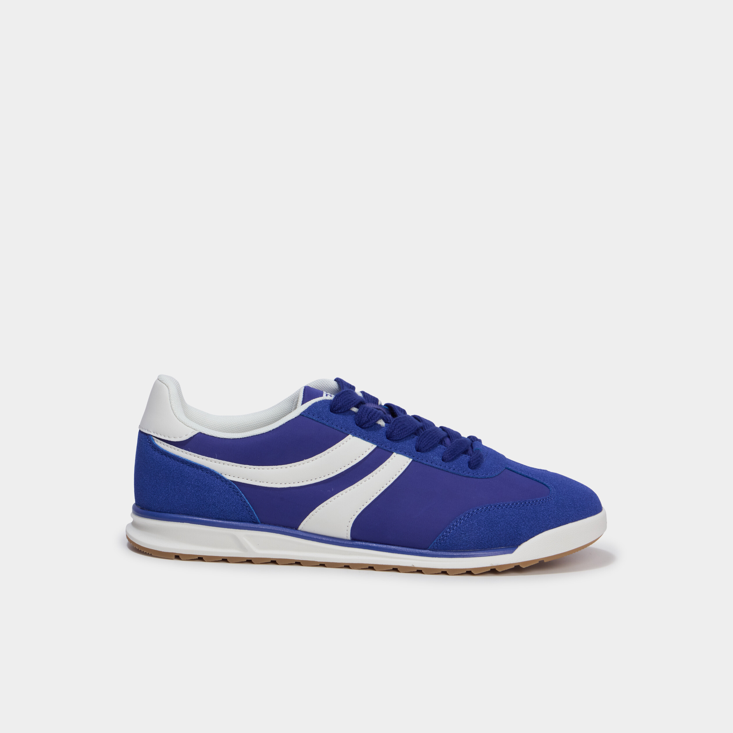 Tennis basses &agrave; lacets bleu homme
