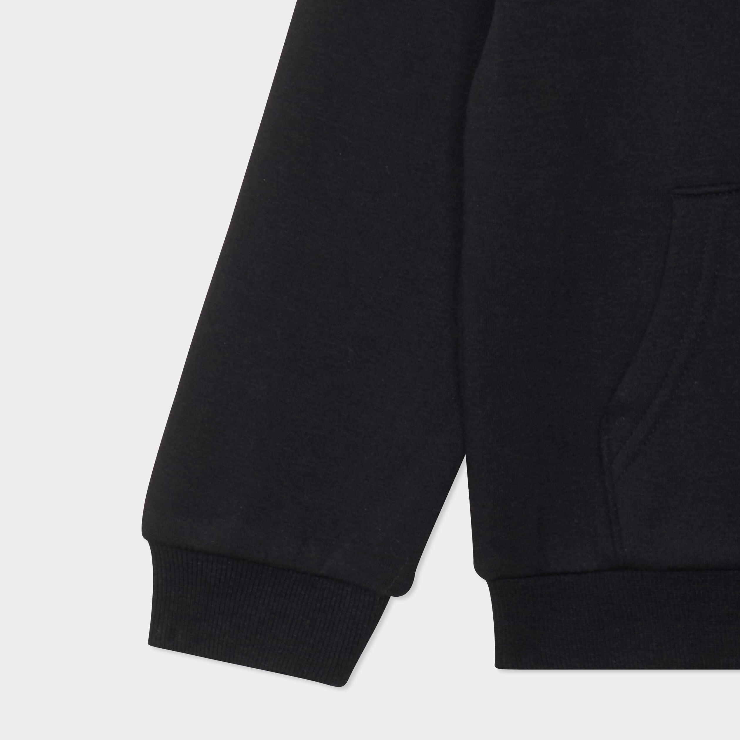 Sweat zipp&eacute; &agrave; capuche droit molleton noir fille