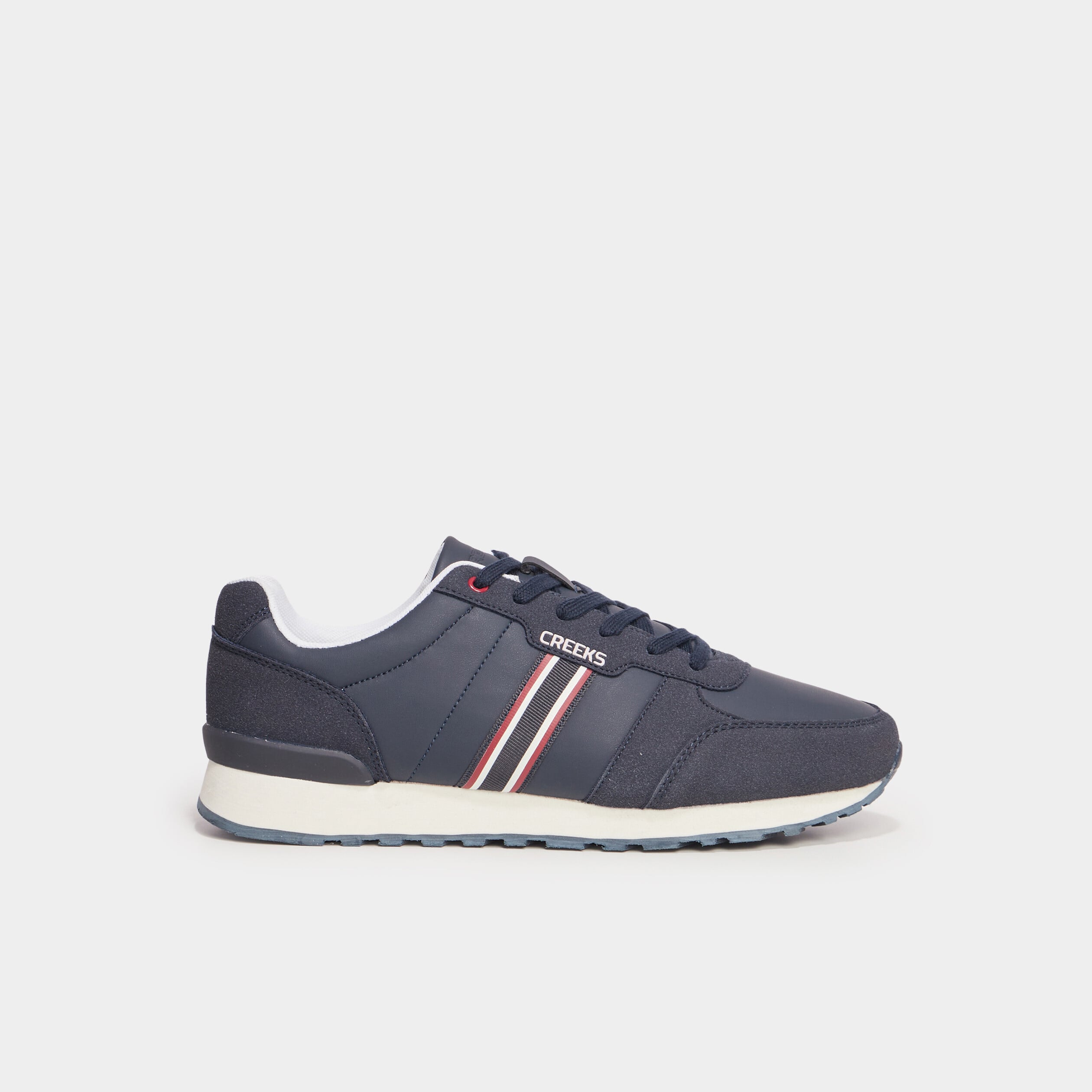 Baskets running &agrave; lacets bleu marine homme