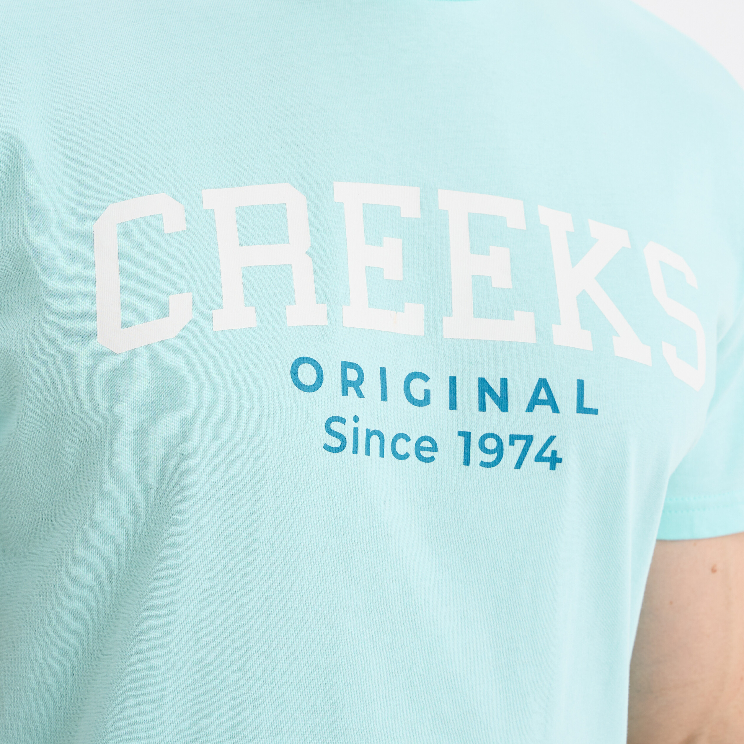 t shirt col rond manches courtes coton bleu turquoise homme T-shirt col rond manches courtes coton bleu turquoise homme