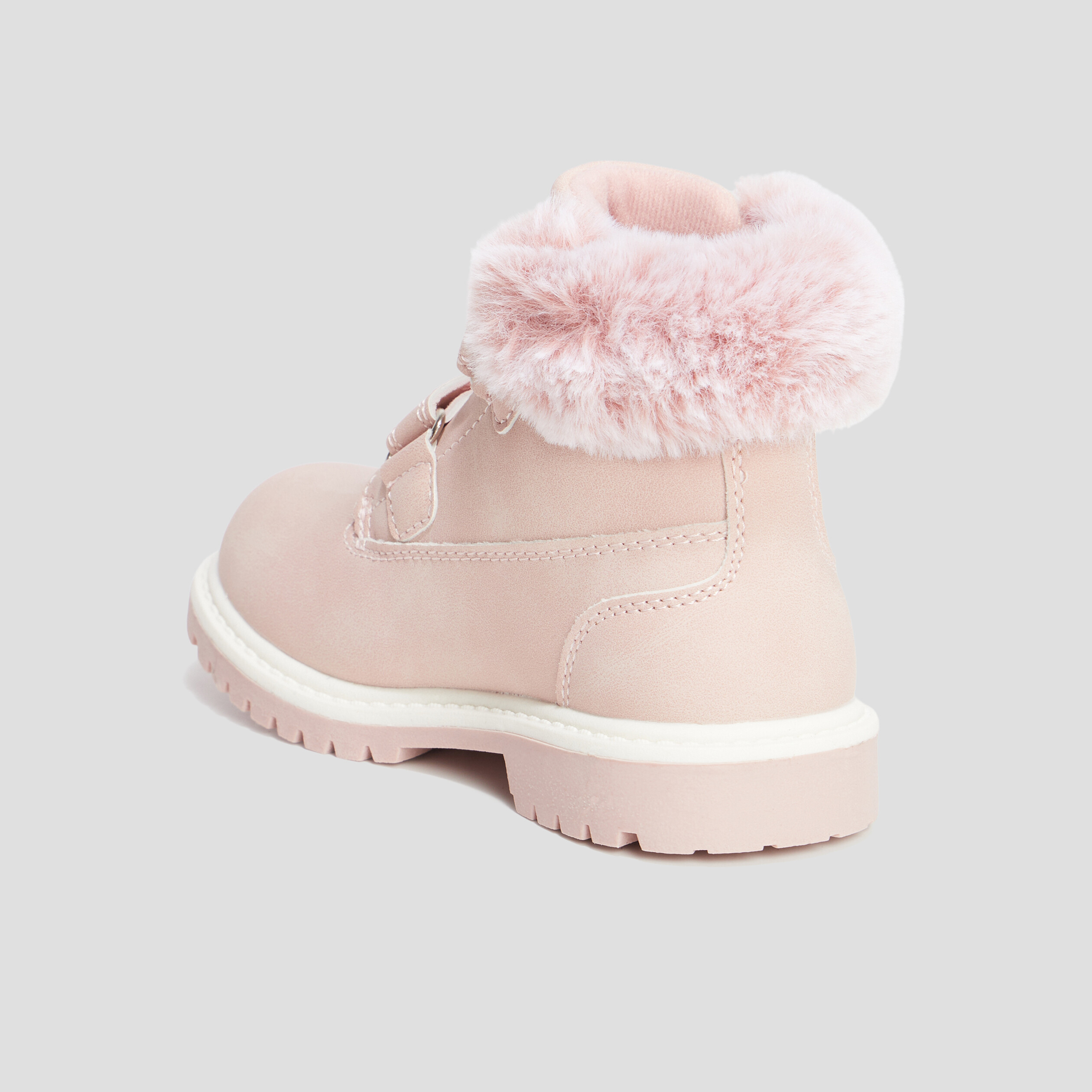 Bottines a scratchs et fourrure Trappeur rose fille La Halle