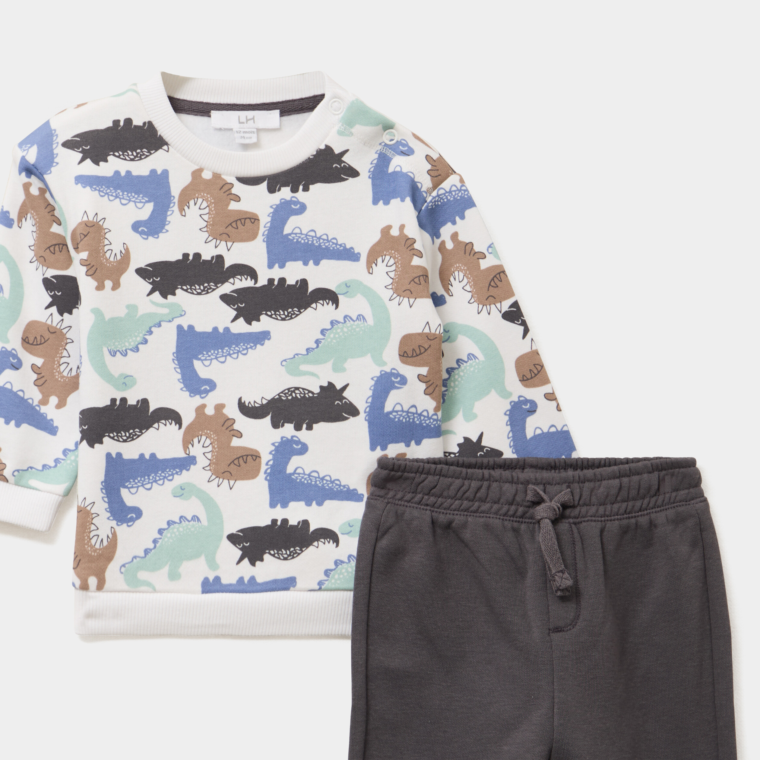 Ensemble de jogging 2 pi&egrave;ces ecru b&eacute;b&eacute; gar&ccedil;on