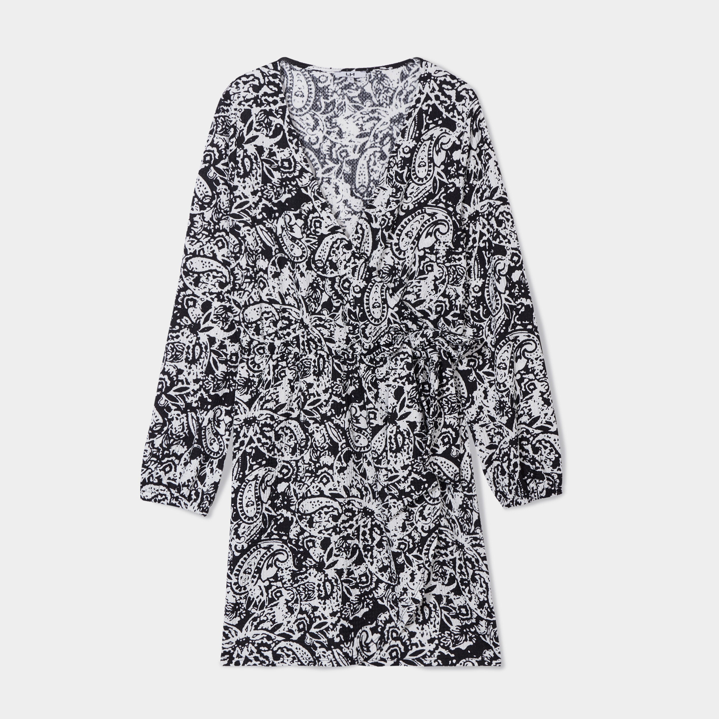 robe portefeuille manches longues noir femme Robe portefeuille manches longues noir femme