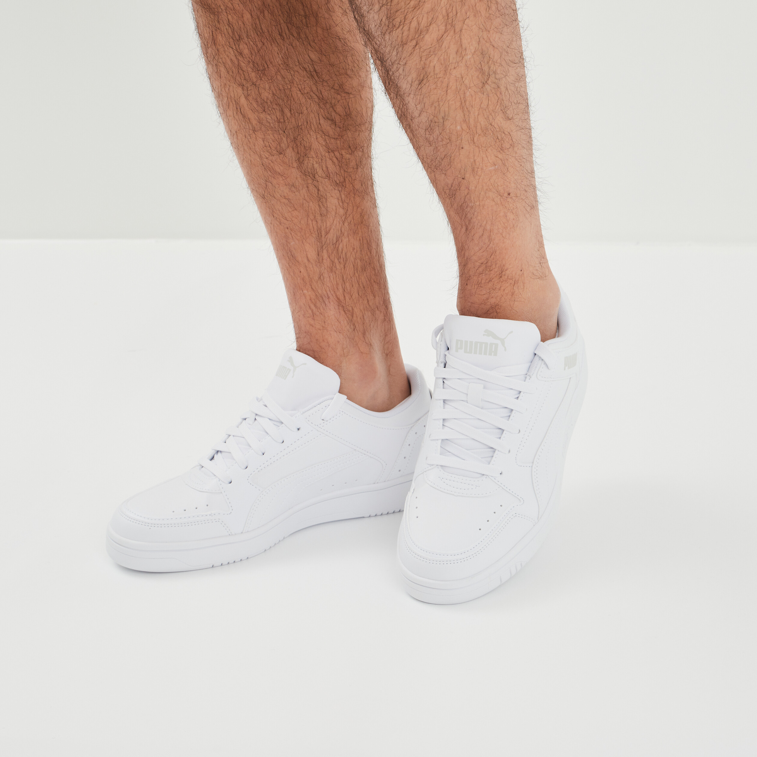 Puma blanche on sale gros lacet