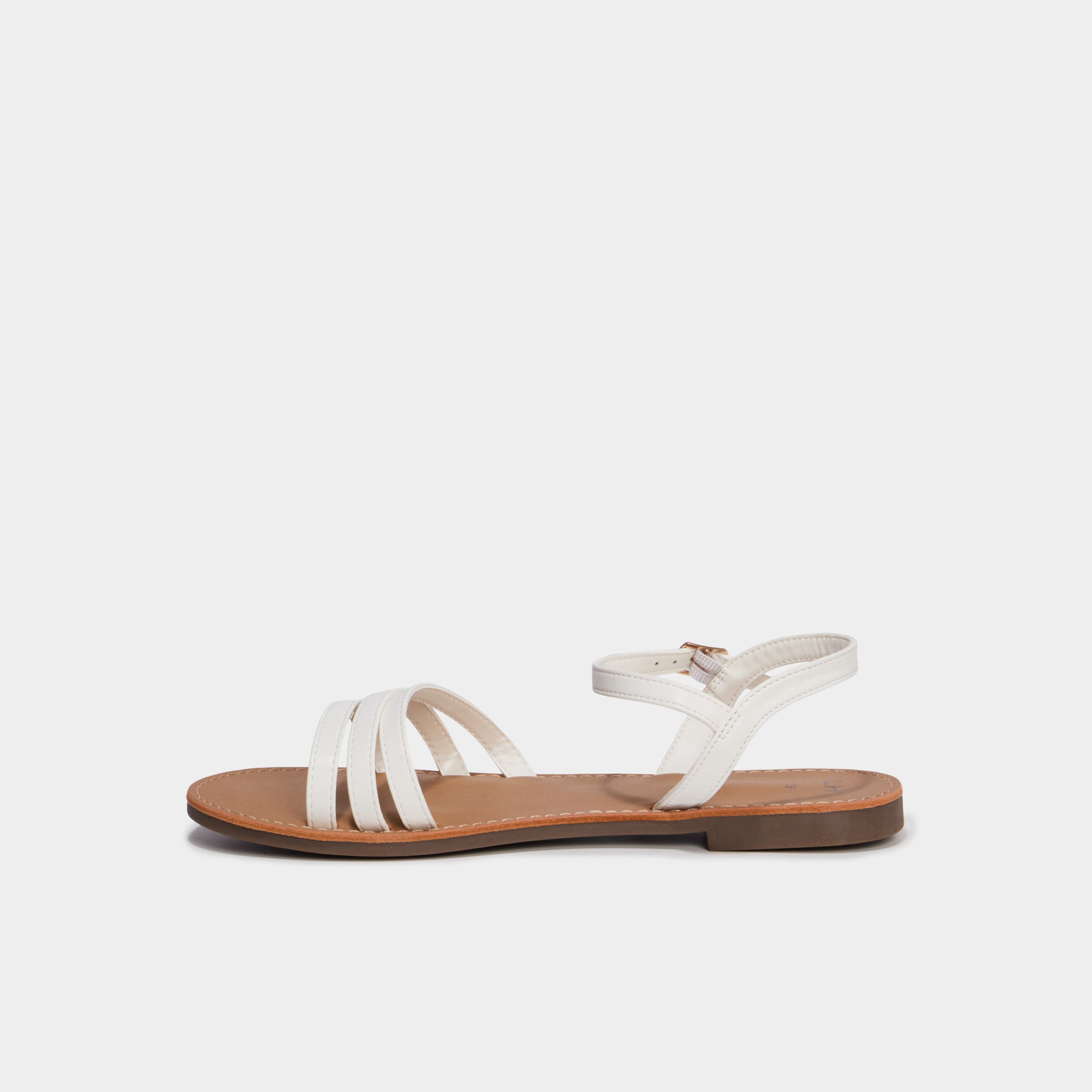 Sandales plates blanc femme