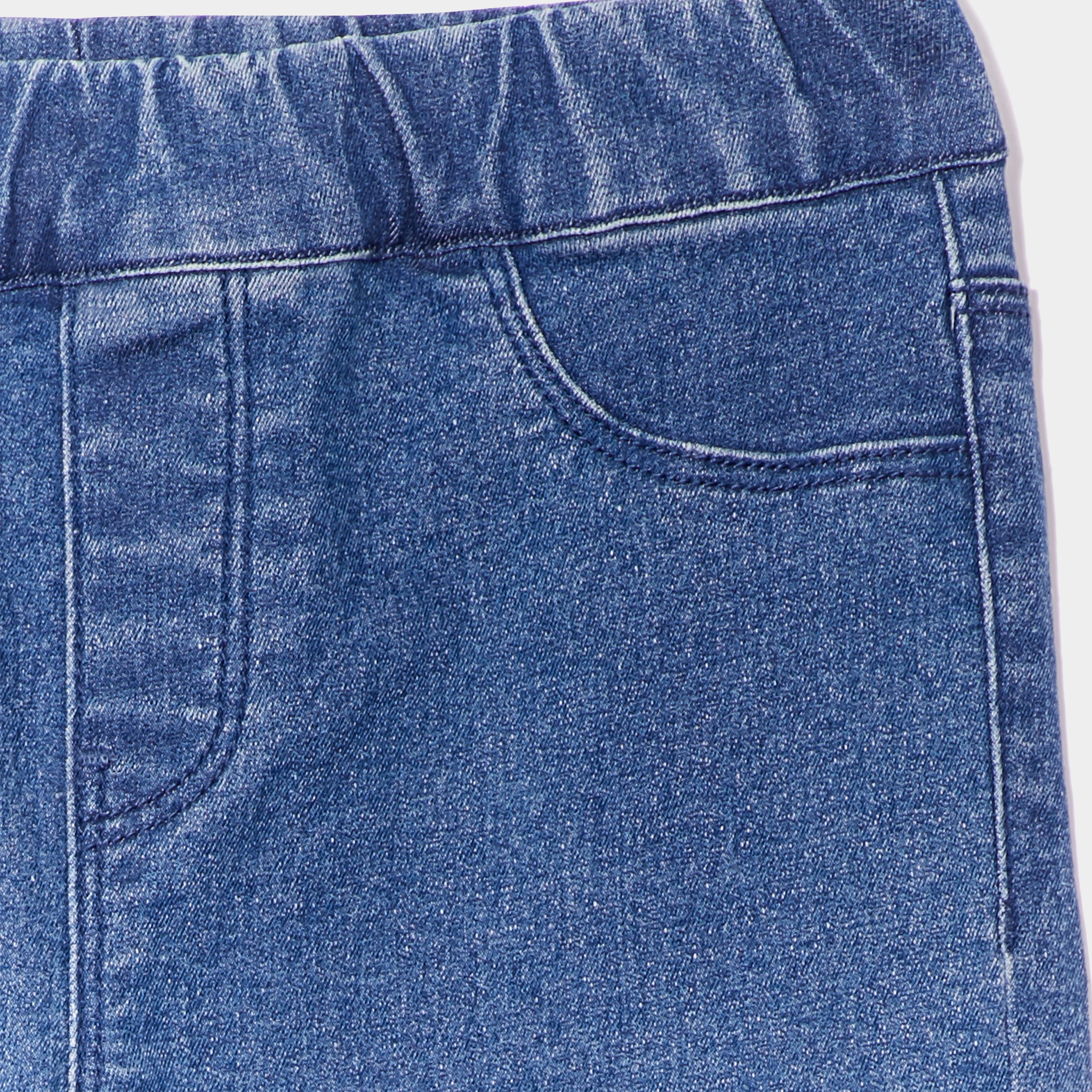 Jegging flare taille &eacute;lastiqu&eacute;e denim stone fille