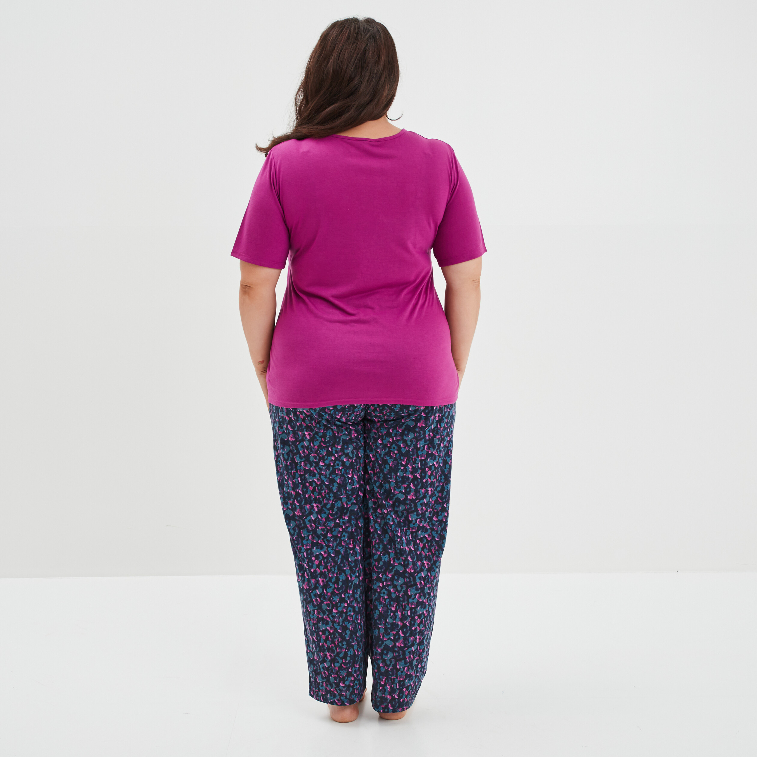 Ensemble pyjama pantalon 2 pi ces bleu femme grande taille